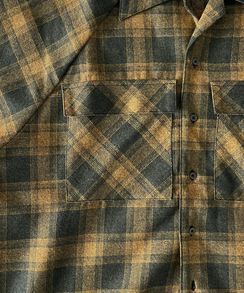 my beautiful landlet O/c check shirt "YELLOW"