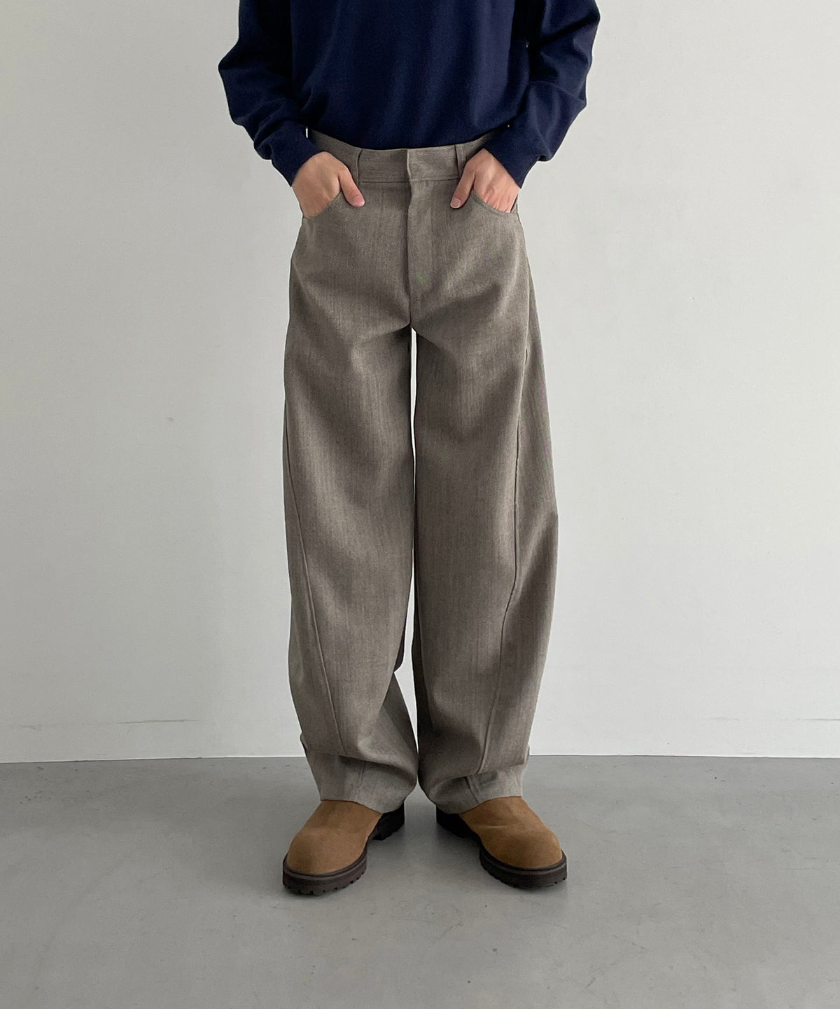 sefr Nasedo twisted trouser "BEIGE MELANGE"