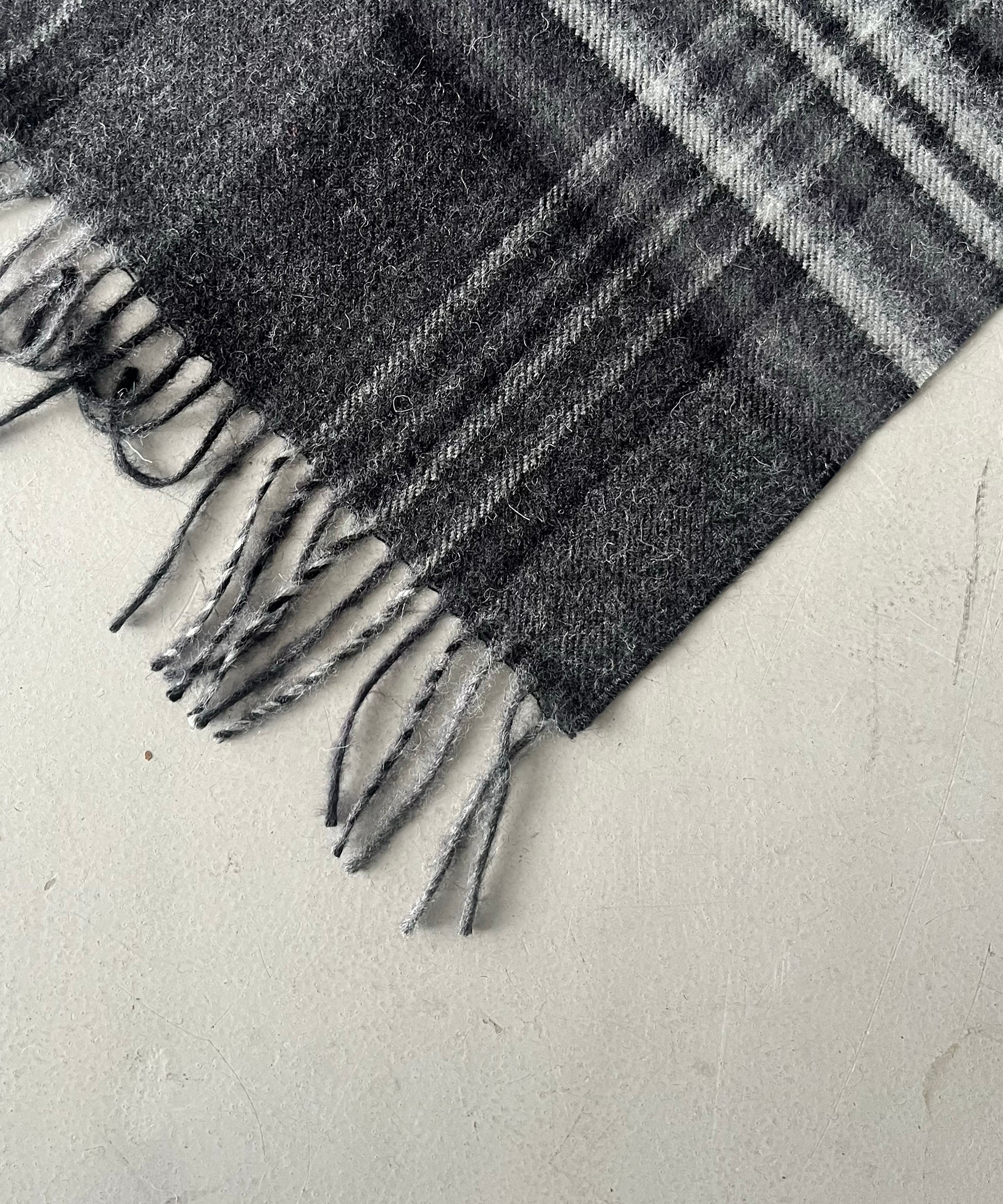 The Inoue Brothers Brushed scarf check "CHECKED BLACK"