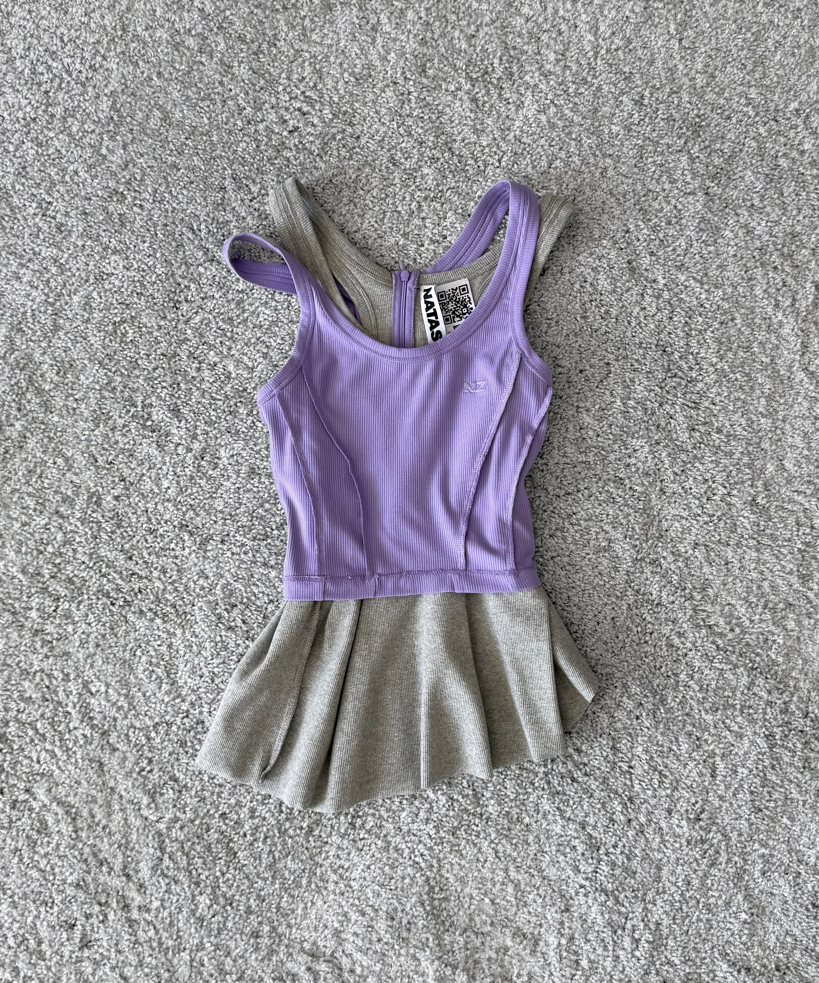 NATASHA ZINKO Double tank top "LILAC/GREY"