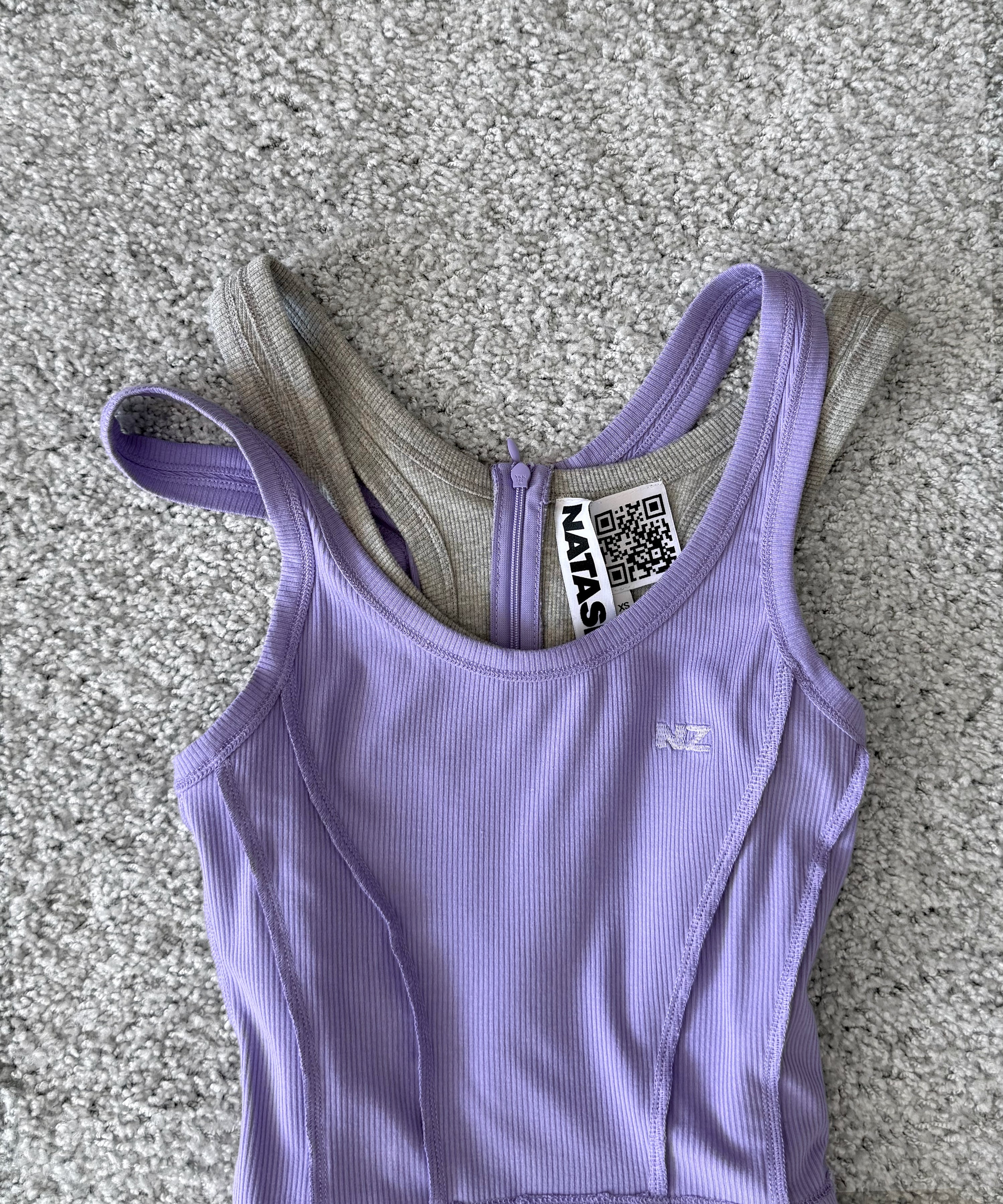 NATASHA ZINKO Double tank top "LILAC/GREY"
