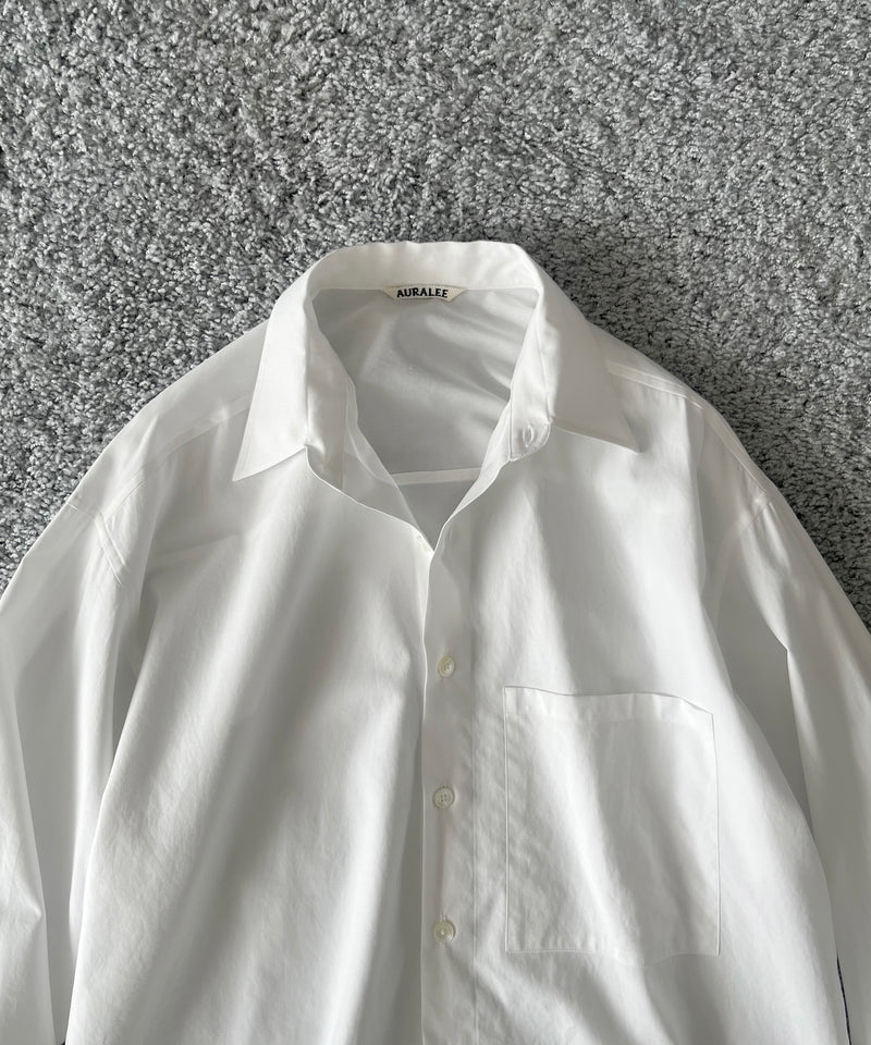 AURALEE Washed finx twill big shirt "WHITE"