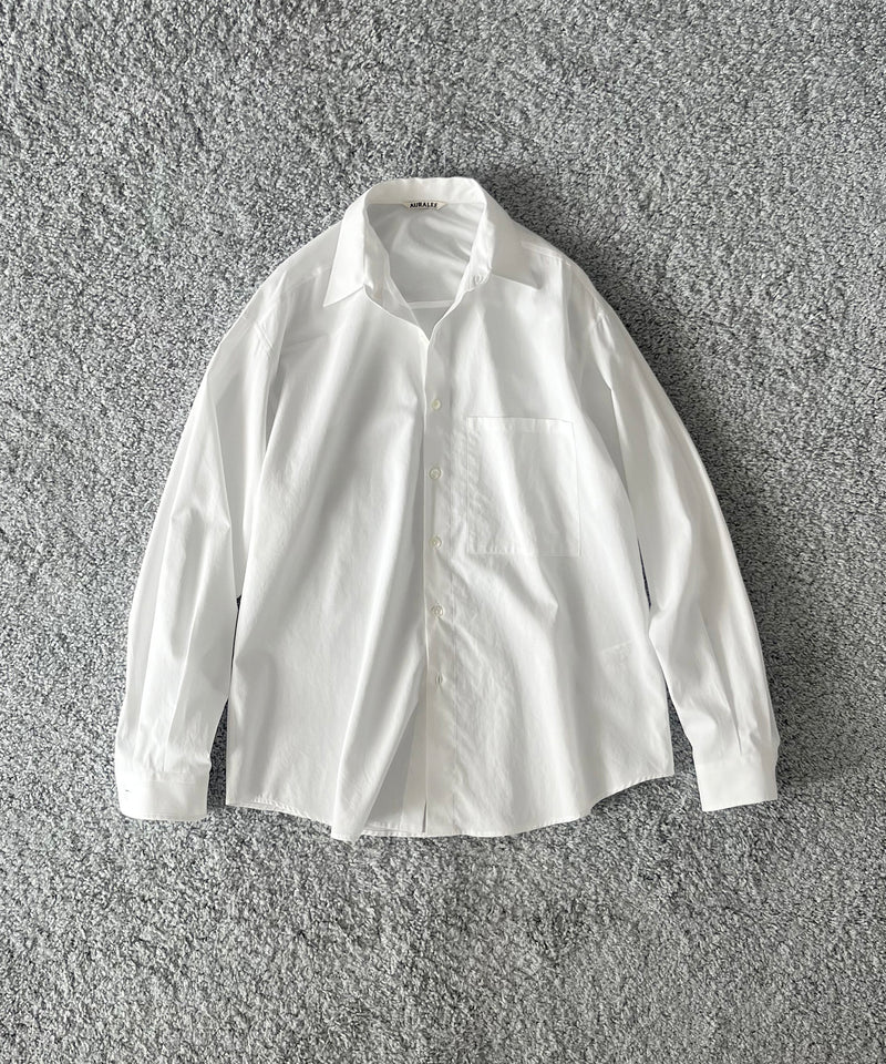 AURALEE Washed finx twill big shirt "WHITE"
