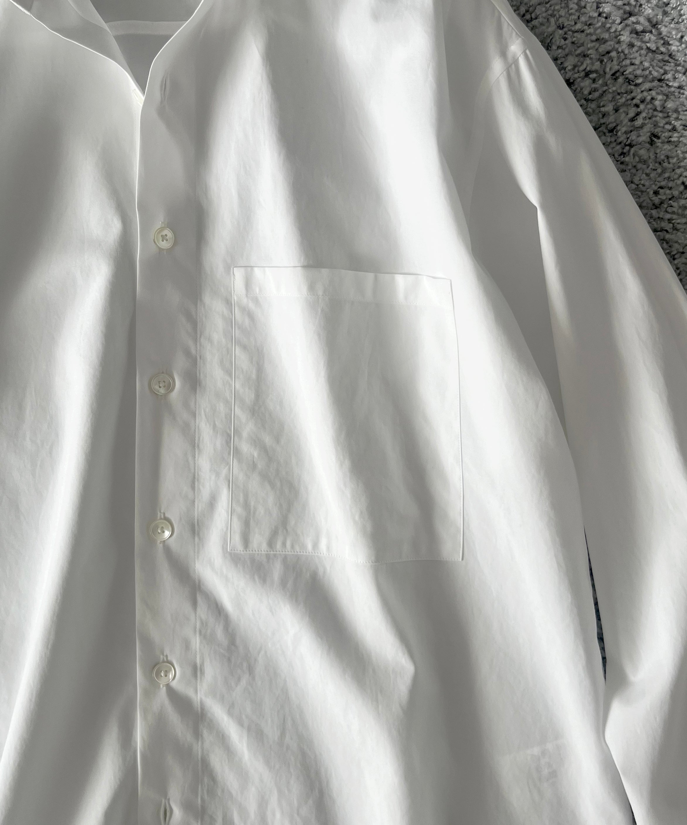 AURALEE Washed finx twill big shirt "WHITE"