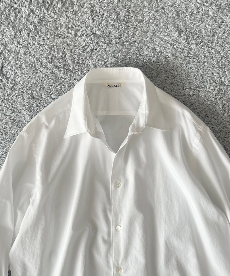 AURALEE Washed finx twill shirt "WHITE"