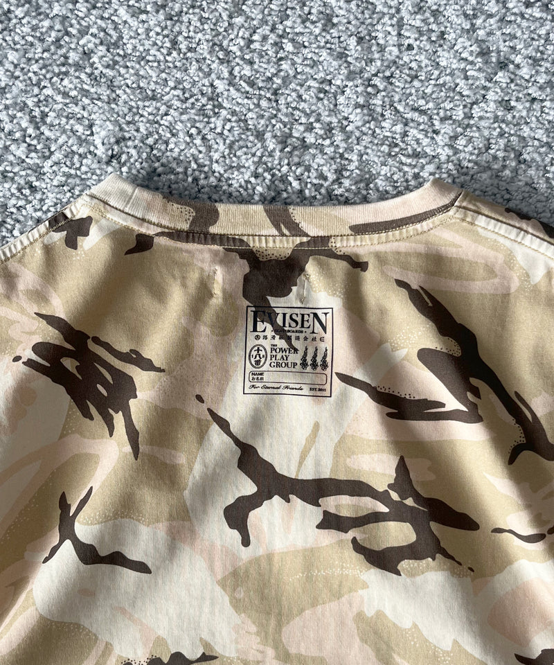 Evisen Skateboardsゑ E logo camo tee "SAND CAMO"