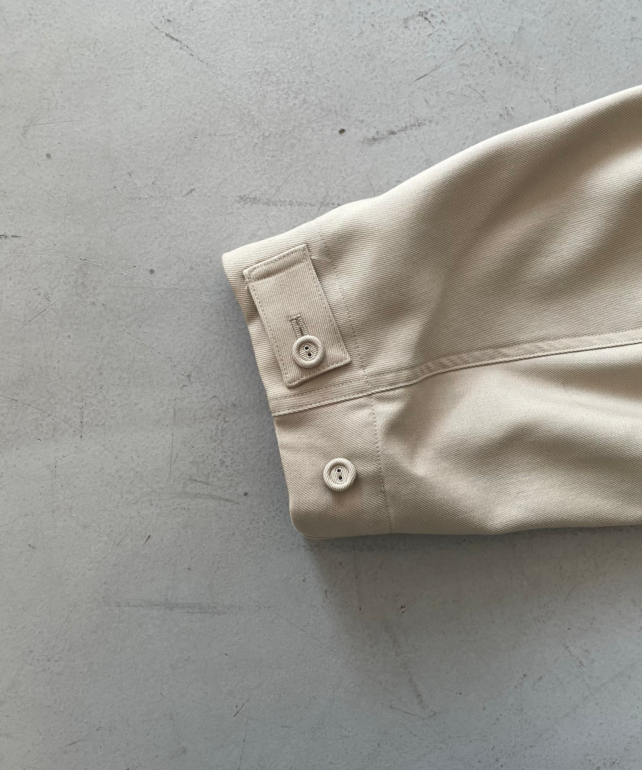 VOAAOV Wool gabardine soutien collar coat "BEIGE"