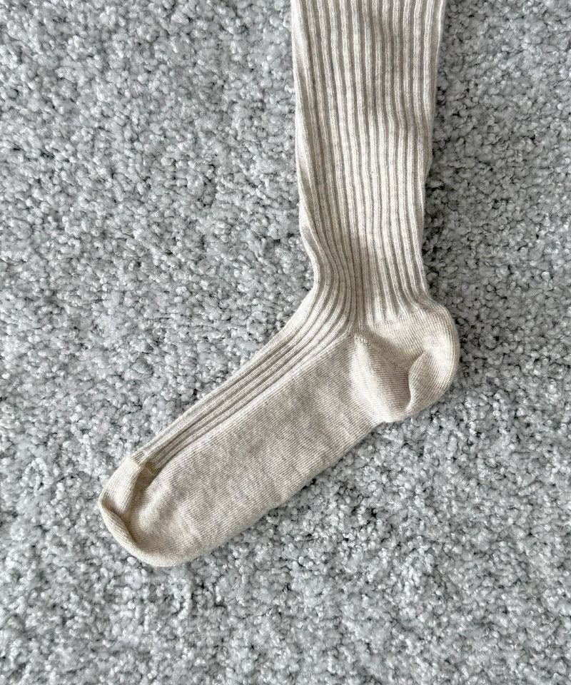 Baserange Rib knee socks "GREYMELANG"
