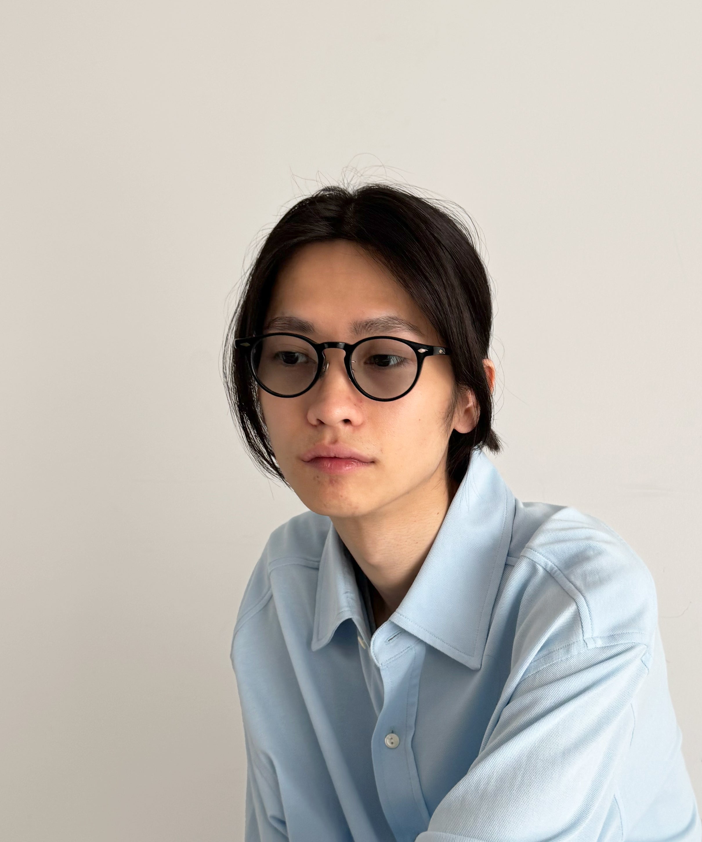 NOCHINO OPTICAL "Tsukiyomi" "#9 GLOSS BLACK × AOFUJI BLUE to D.GREY"