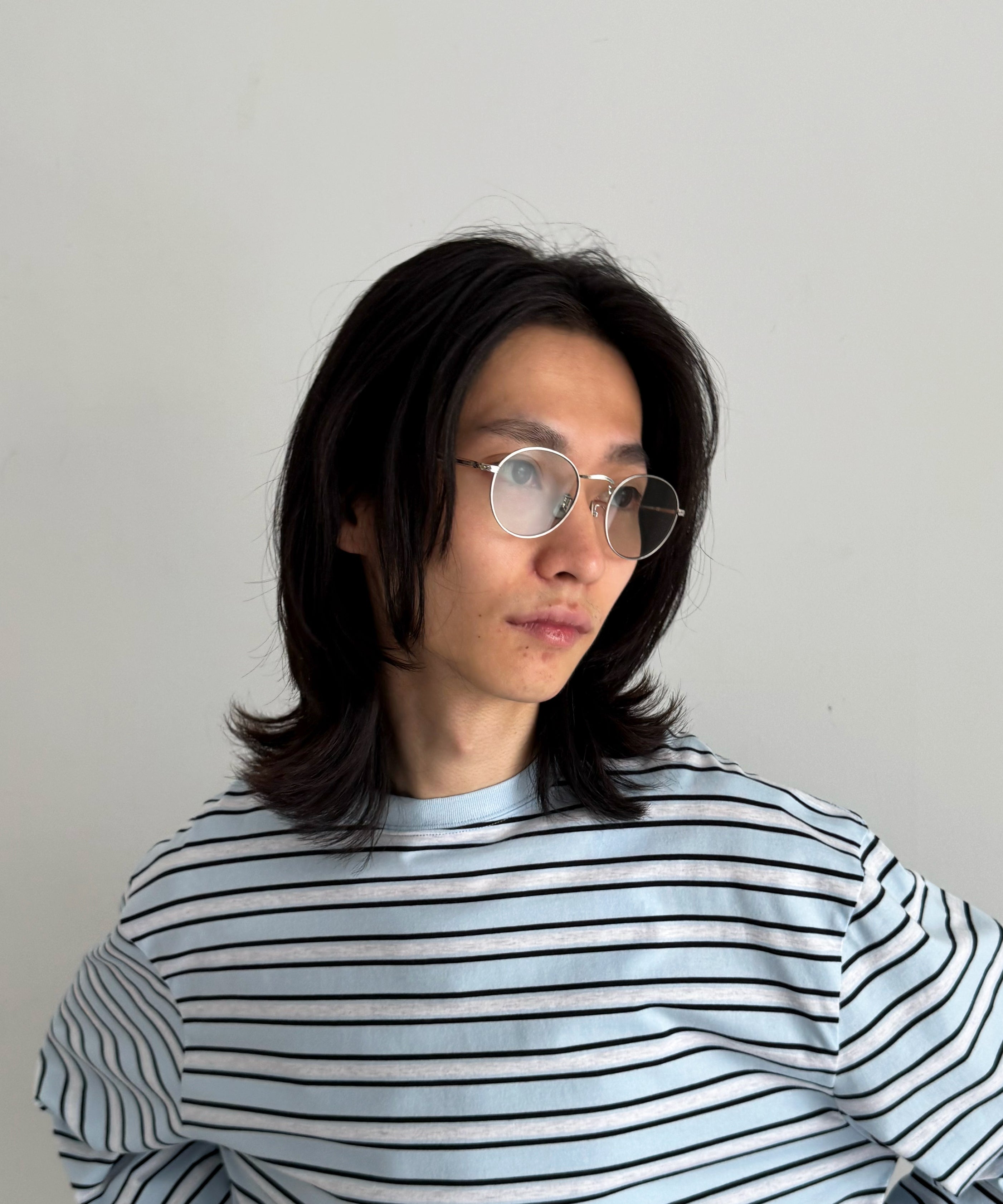 【EXCLUSIVE】NOCHINO OPTICAL "Kyokusui" "PLUTINUM SILVER FLAME & CLEAR FRAME × GREY GREEN TO D.GREY"
