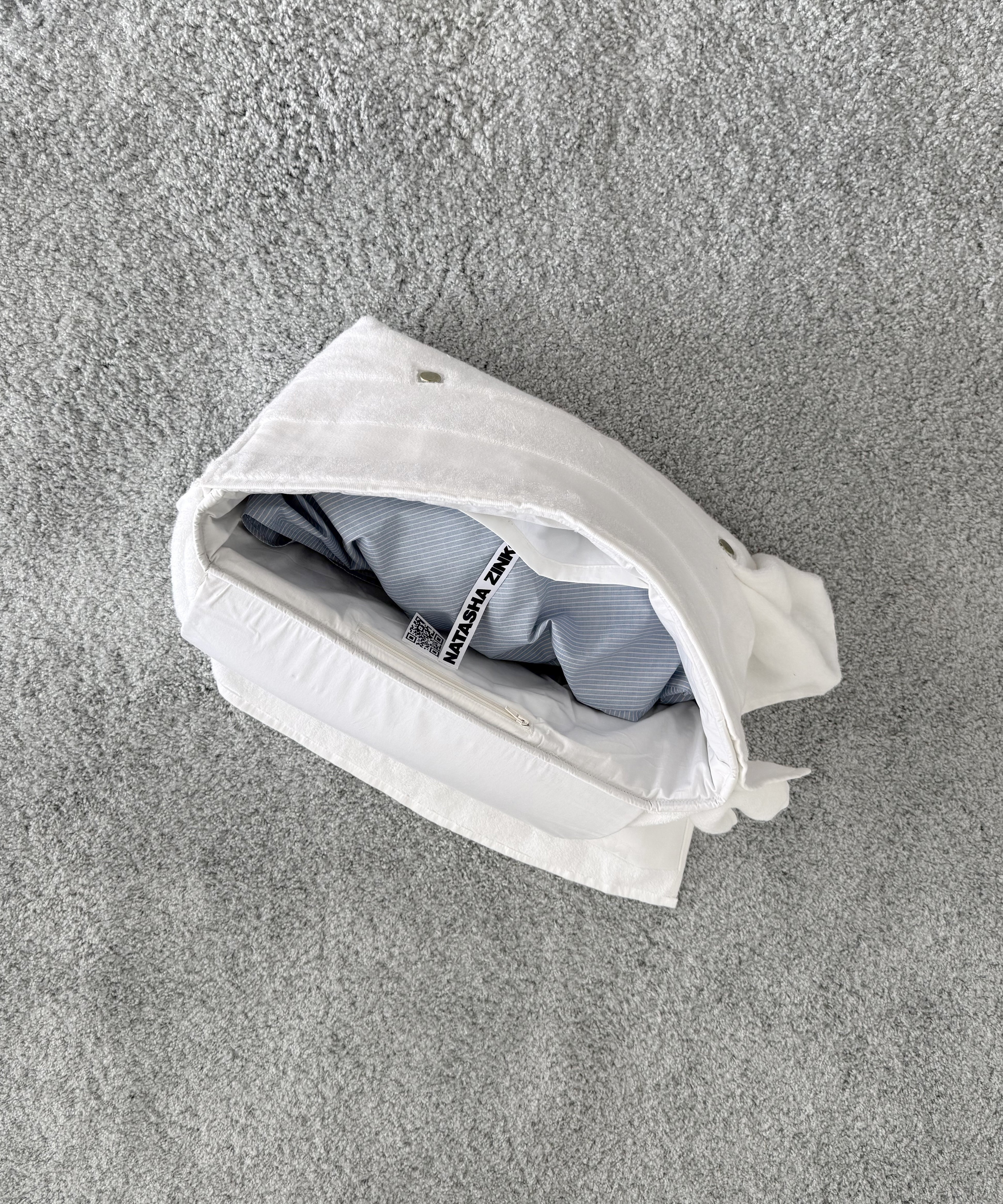 NATASHA ZINKO Large terry bag "WHITE"