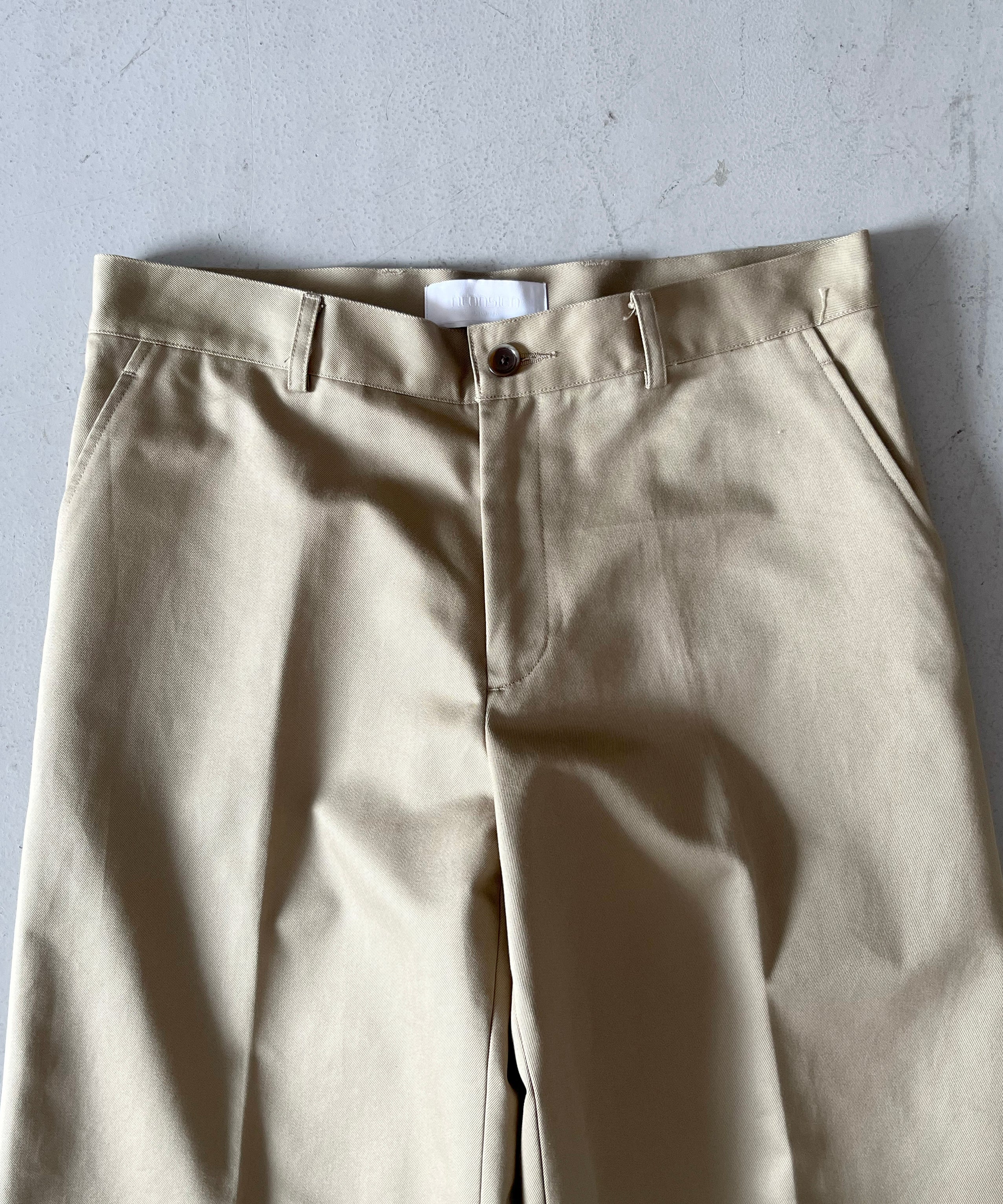 【EXCLUSIVE】NEONSIGN Triple-twisted wide pants "DUSTY KHAKI"