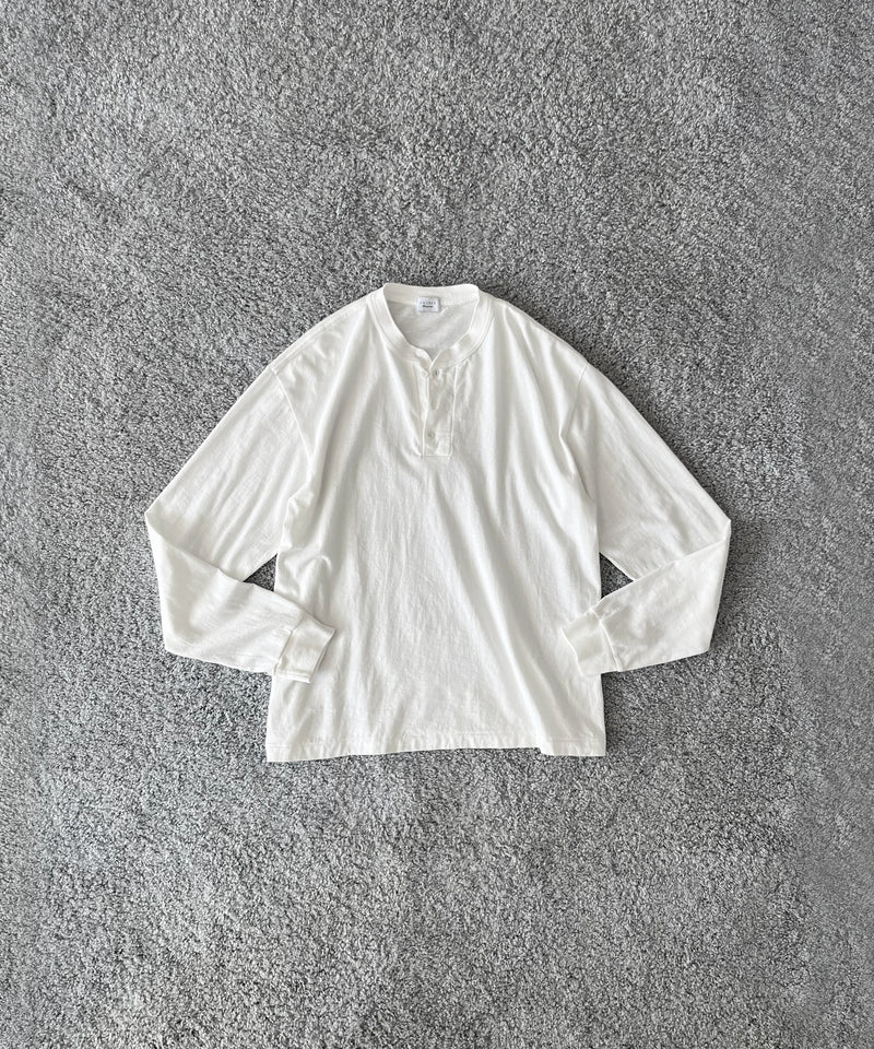 UNUSED Us2592 long-sleeve henry neck t-shirt "WHITE"