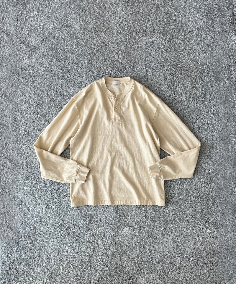 UNUSED Us2592 long-sleeve henry neck t-shirt "ECRU"
