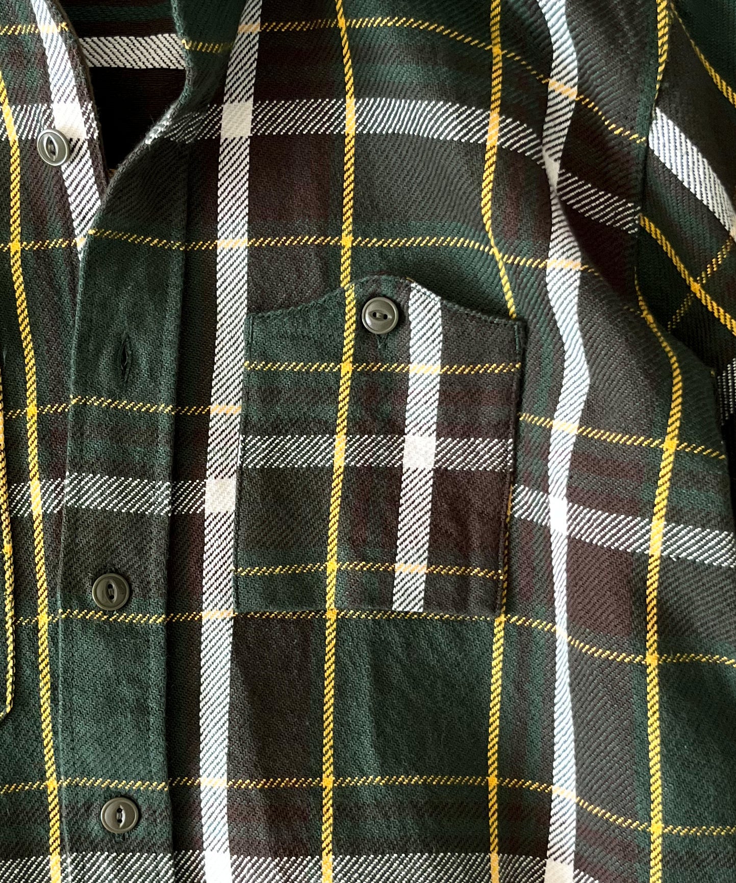 ENGINEERED GARMENTS Work shirt - ctn heavy twill plaid "OLIVE/BROWN"