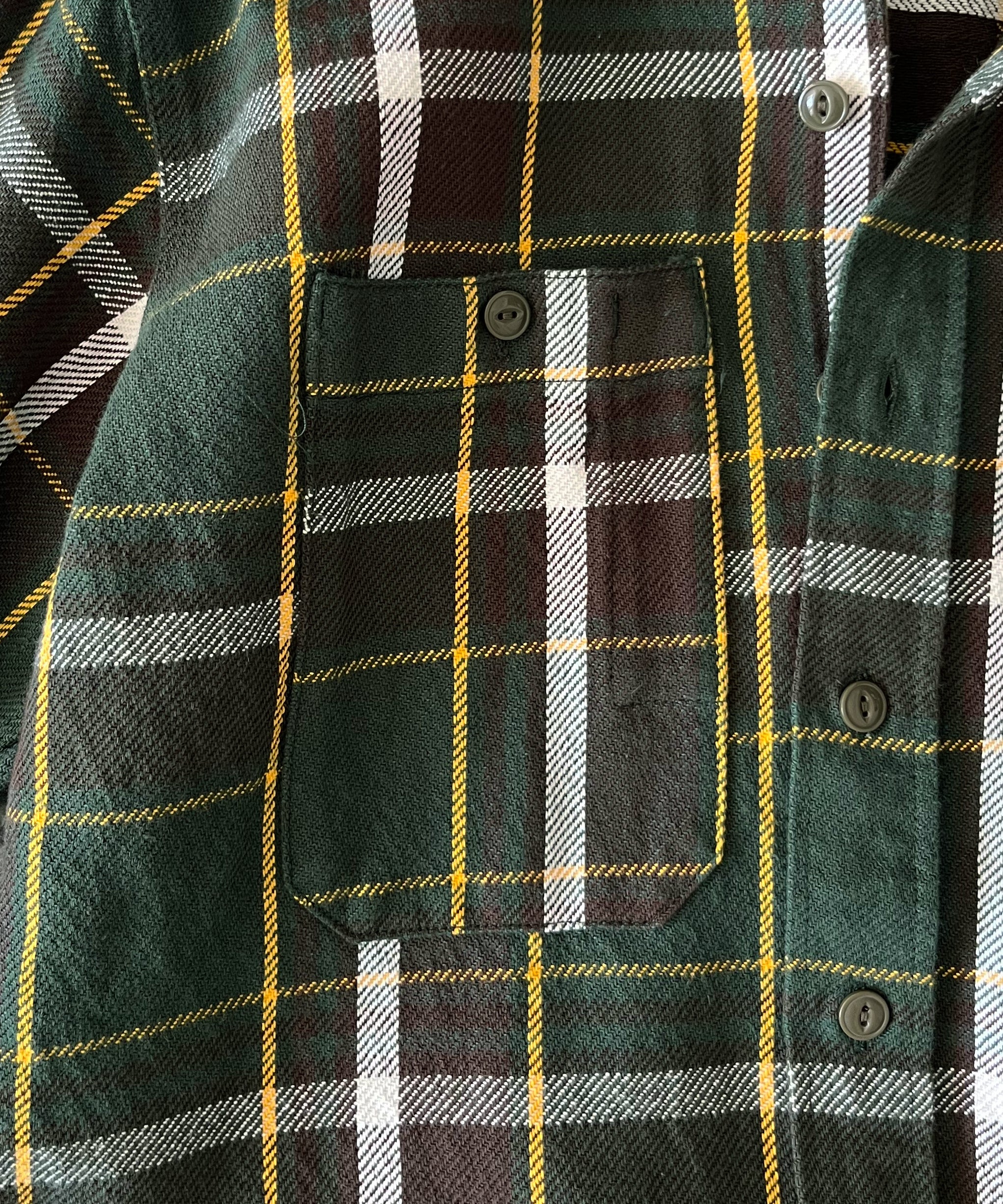 ENGINEERED GARMENTS Work shirt - ctn heavy twill plaid "OLIVE/BROWN"