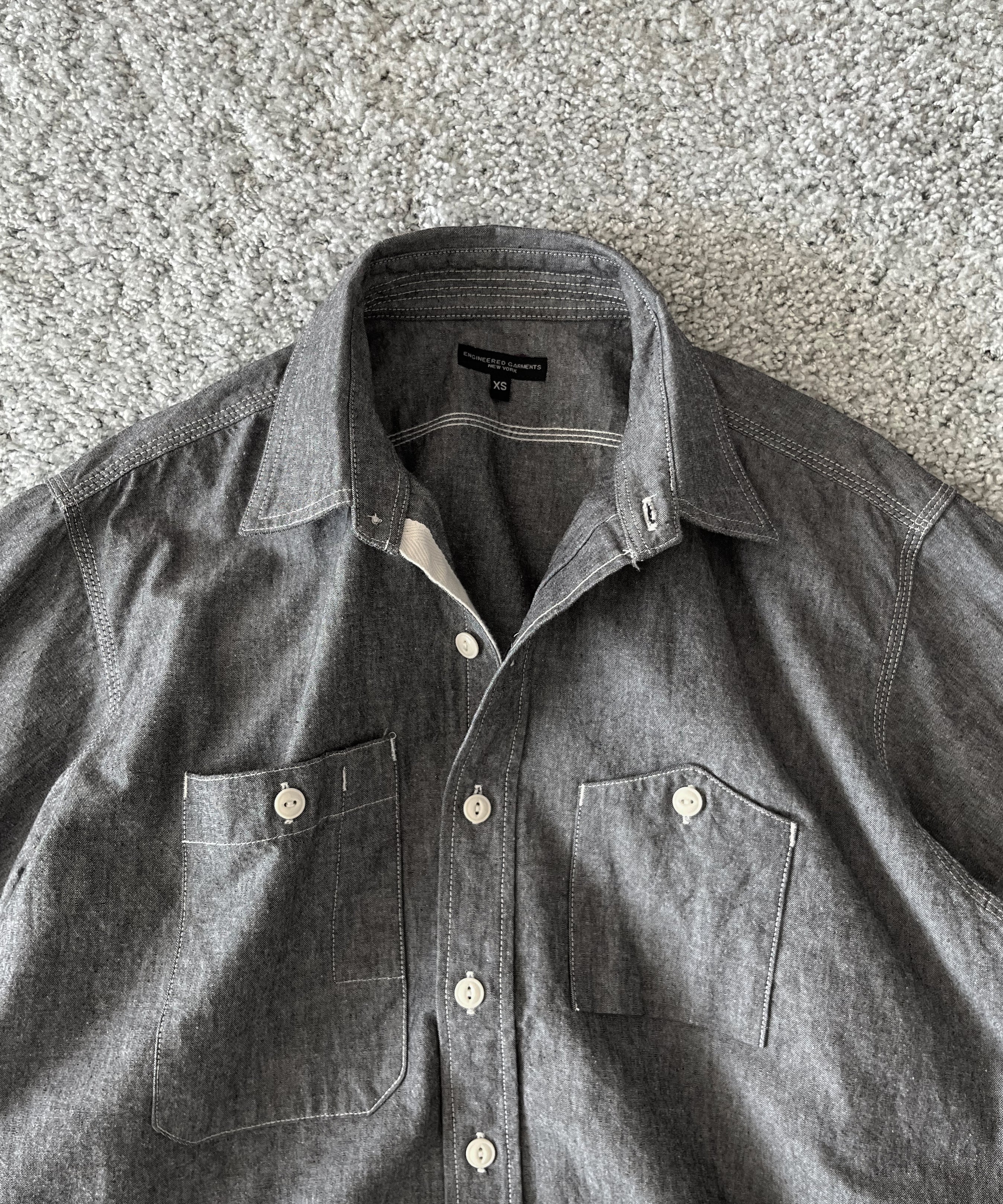 ENGINEERED GARMENTS Work shirt - cotton chambray "GRAY"