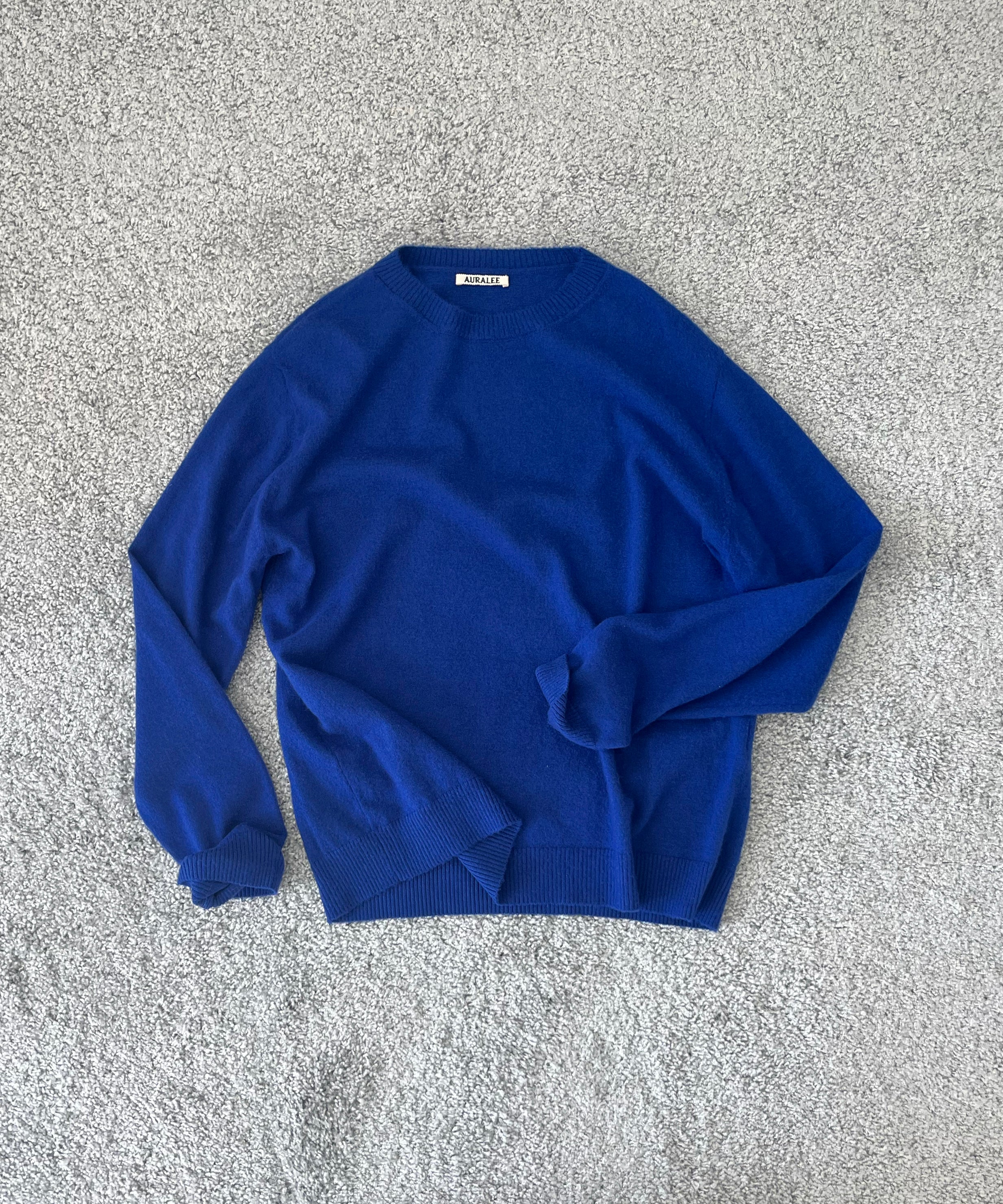 AURALEE Brushed cashmere cotton knit p/o "ROYAL BLUE"