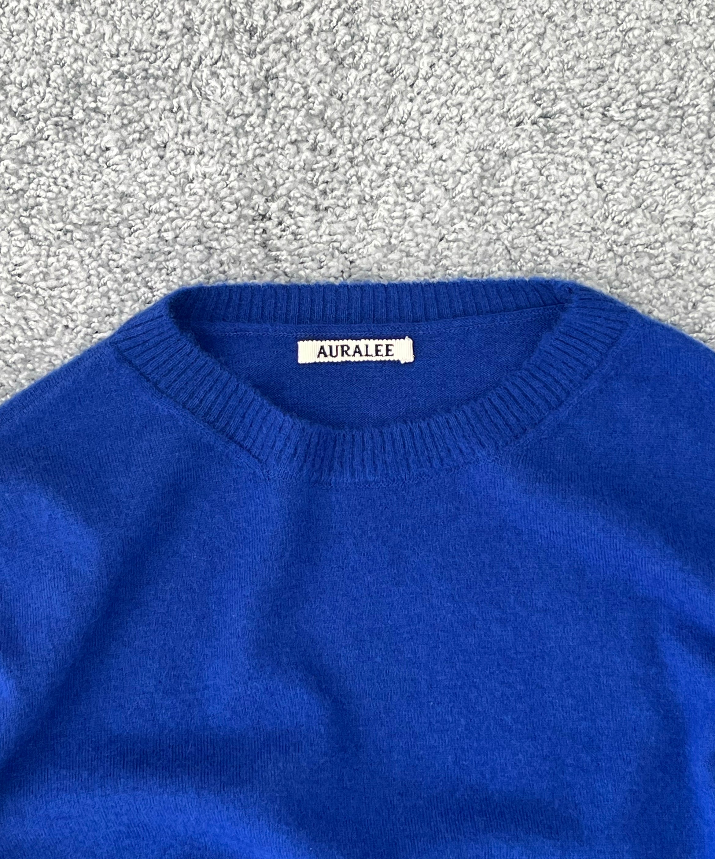 AURALEE Brushed cashmere cotton knit p/o "ROYAL BLUE"