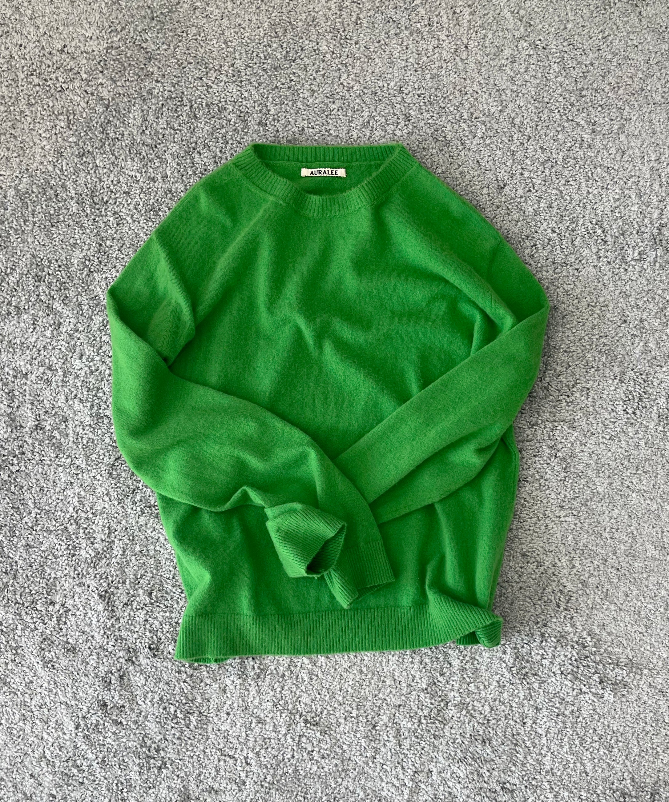 AURALEE Brushed cashmere cotton knit p/o "ROYAL BLUE"