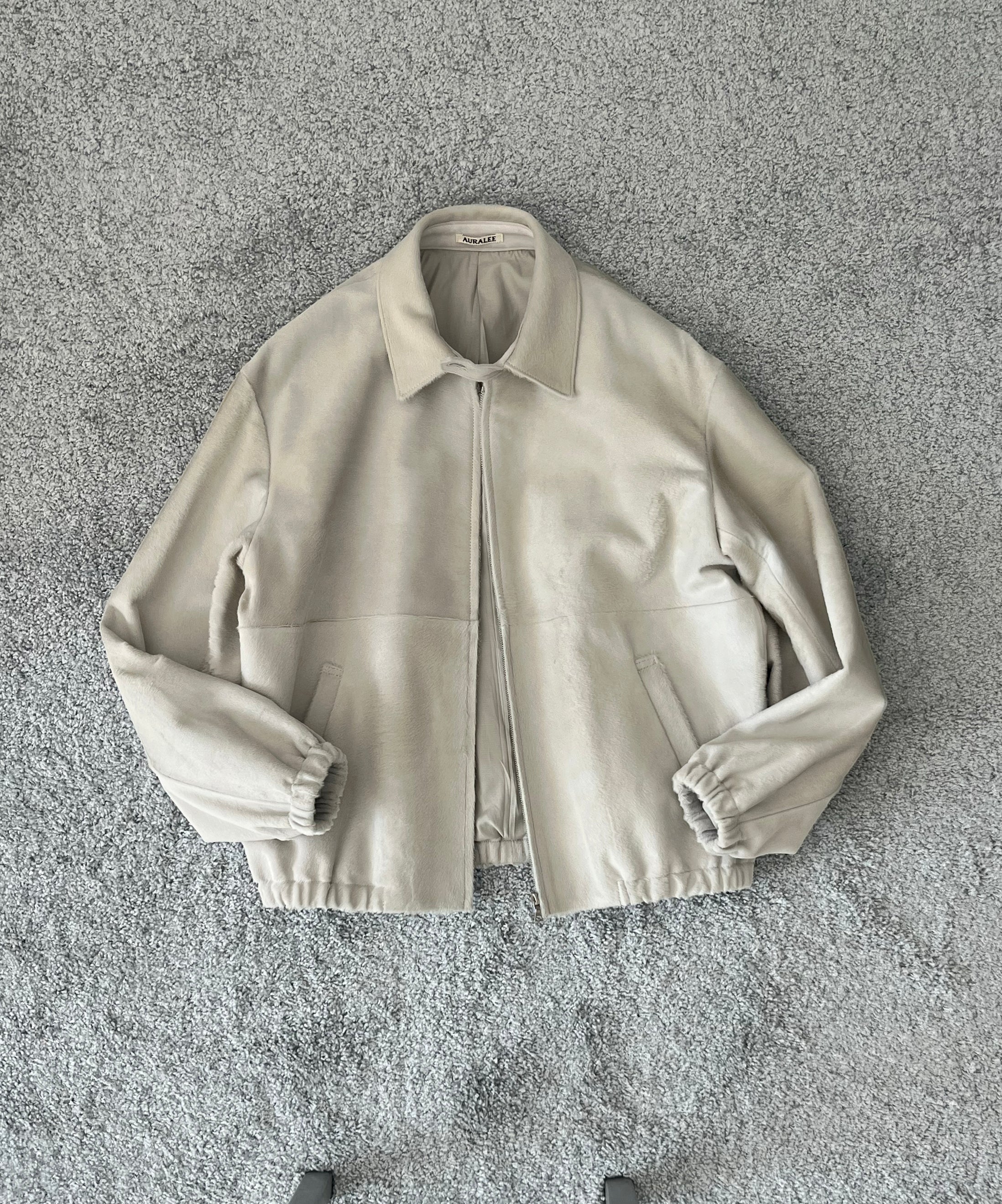 AURALEE アイボリー　ウールジャケット AURALEE【オーラリー】Calf hair zip blouson 