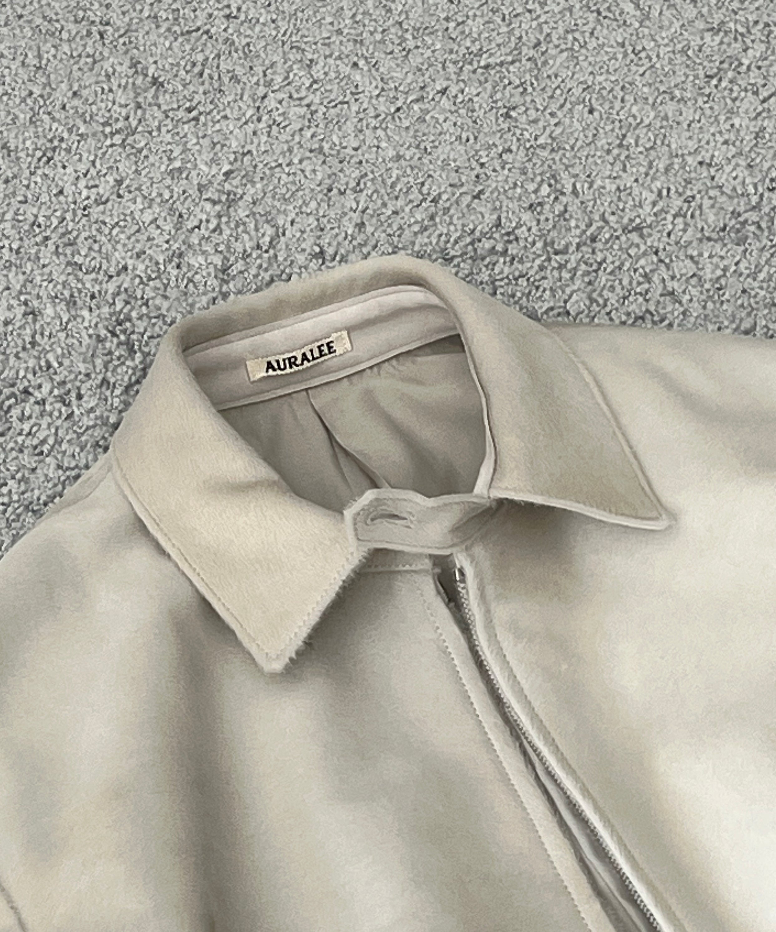 AURALEE Calf hair zip blouson "IVORY WHITE"