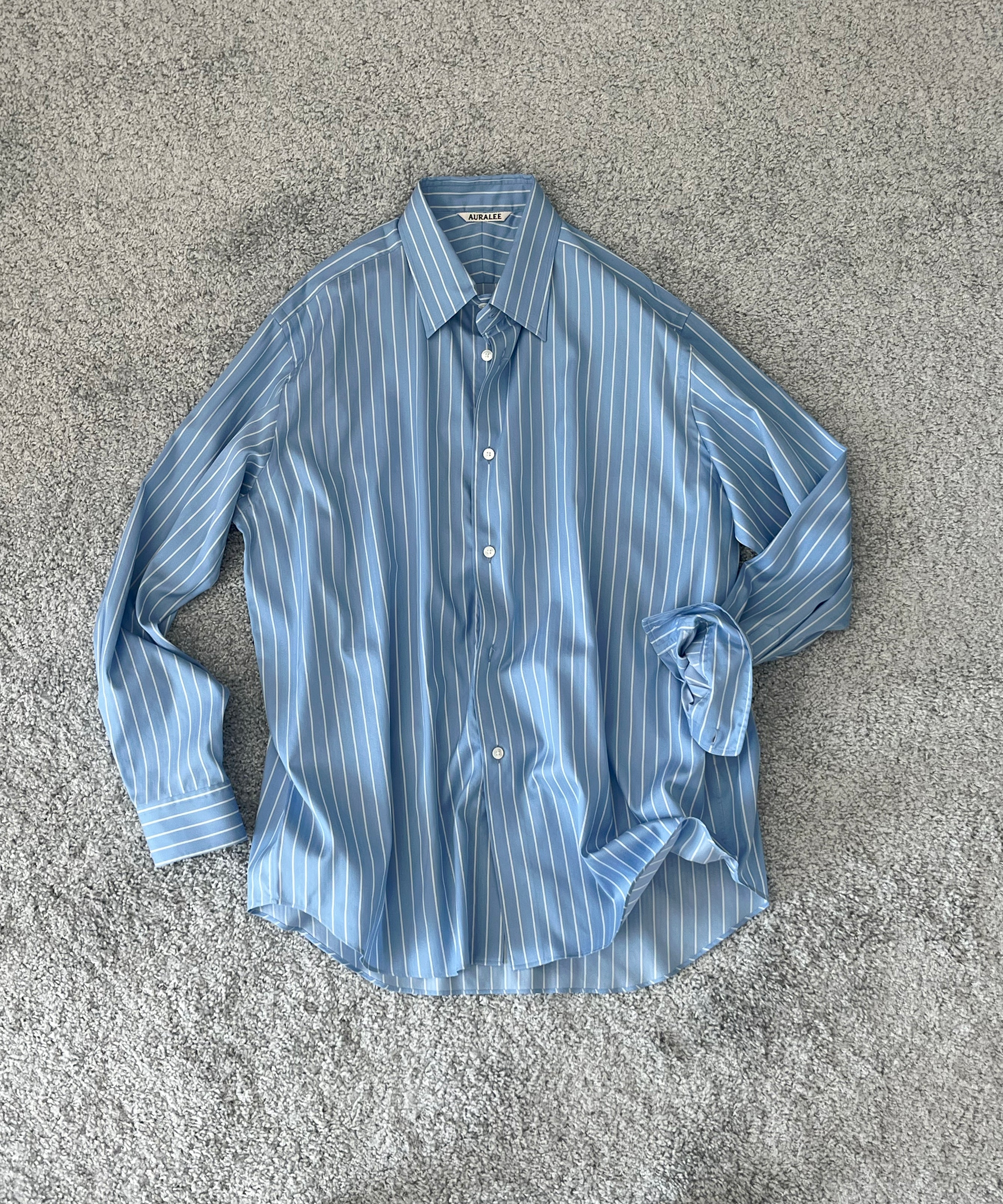 AURALEE【オーラリー】Cotton silk stripe shirt 