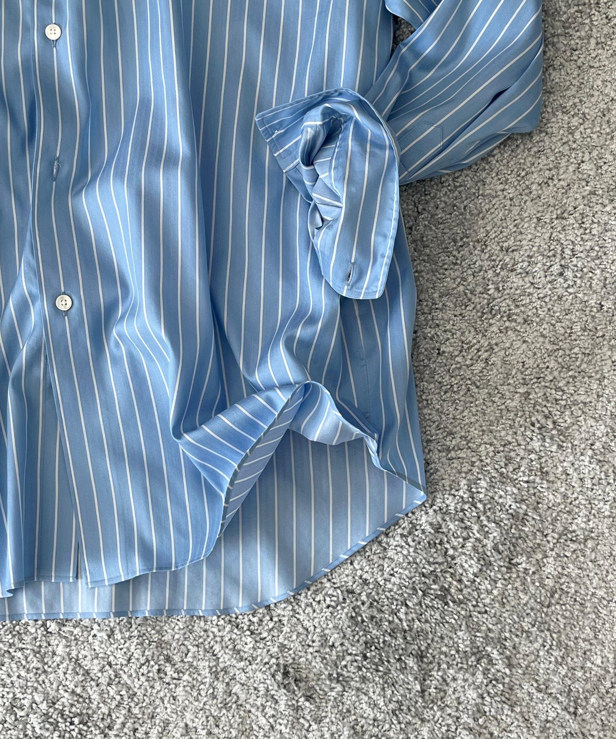 AURALEE A22ss02GN 青白ストライプシャツ AURALEE 25SS-SUVIN HIGH 