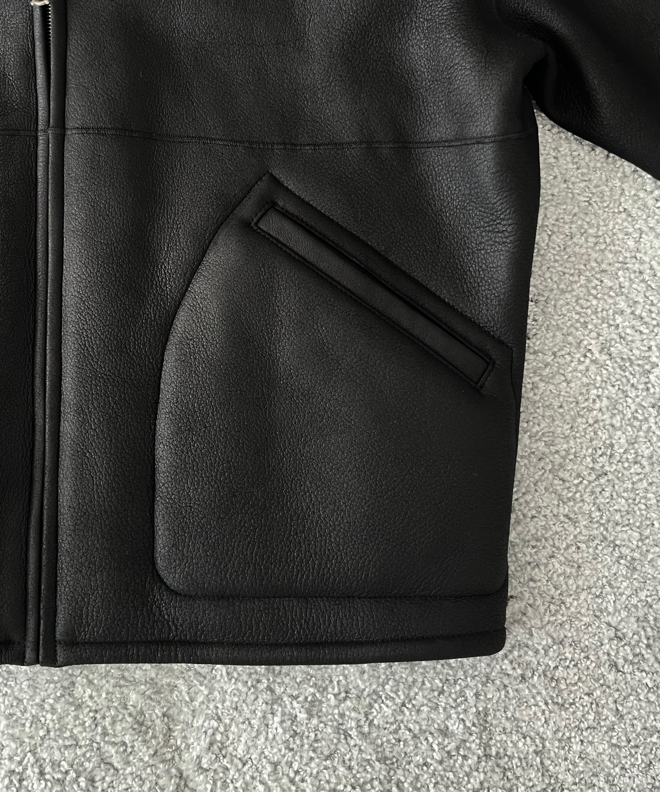 AURALEE Merino mouton zip blouson "BLACK"