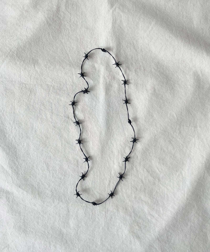 FAF(FAKE AS FLOWERS) Wire necklace "BLACK"