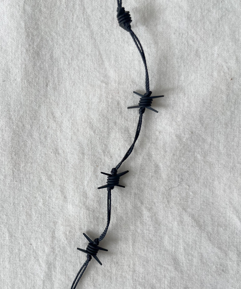 FAF(FAKE AS FLOWERS) Wire necklace "BLACK"
