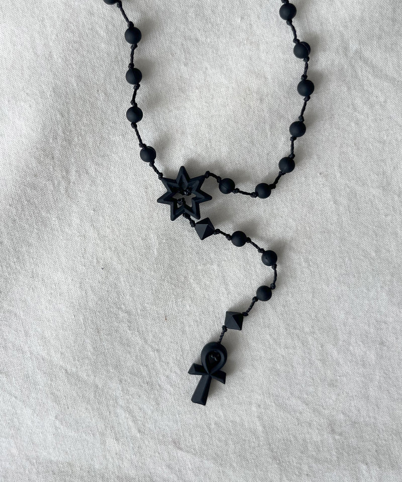 FAF(FAKE AS FLOWERS) Akhara necklace "BLACK"