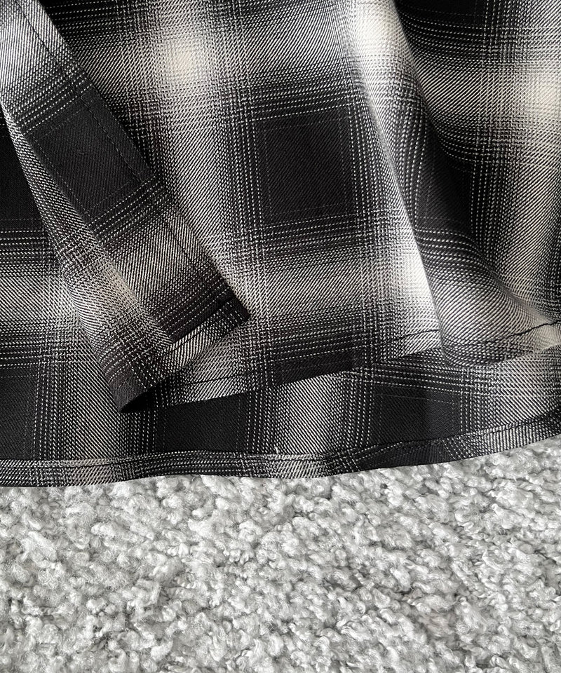 FAF(FAKE AS FLOWERS) Lace shadow check shirts "BLACK"
