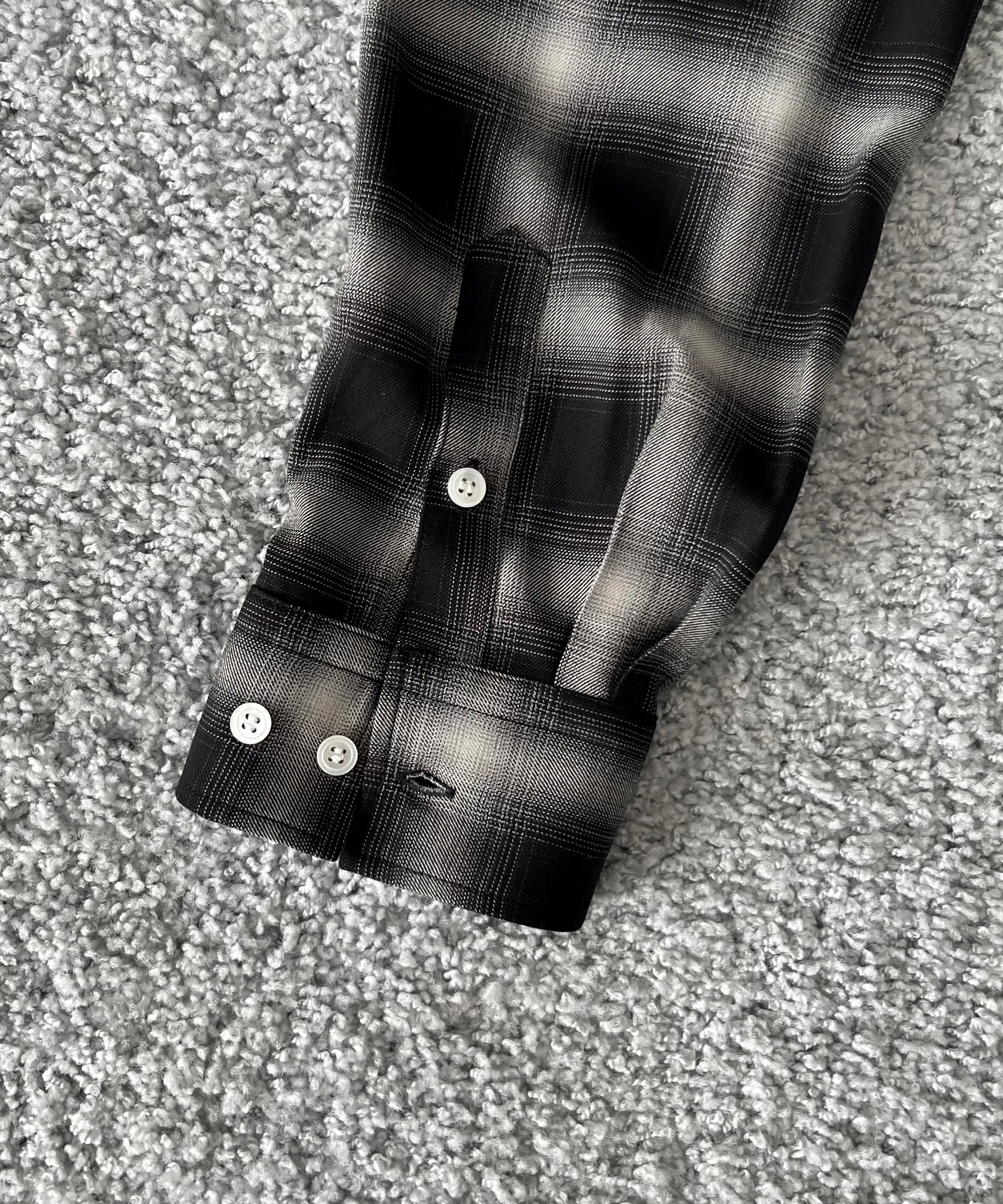 FAF(FAKE AS FLOWERS) Lace shadow check shirts "BLACK"