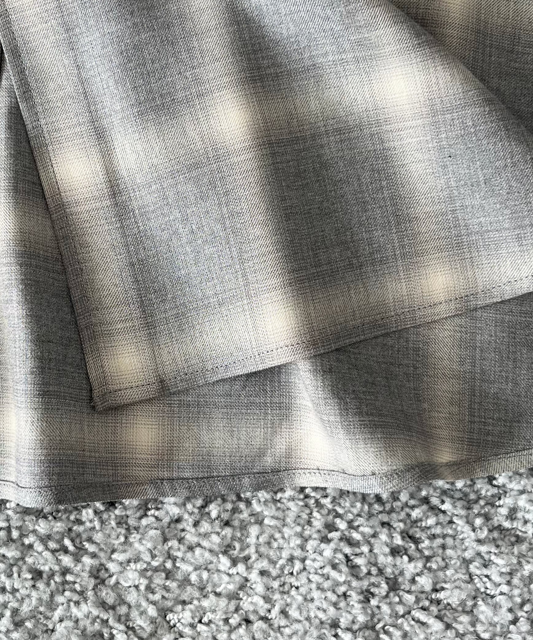 FAF(FAKE AS FLOWERS) Lace shadow check shirts "GRAY"