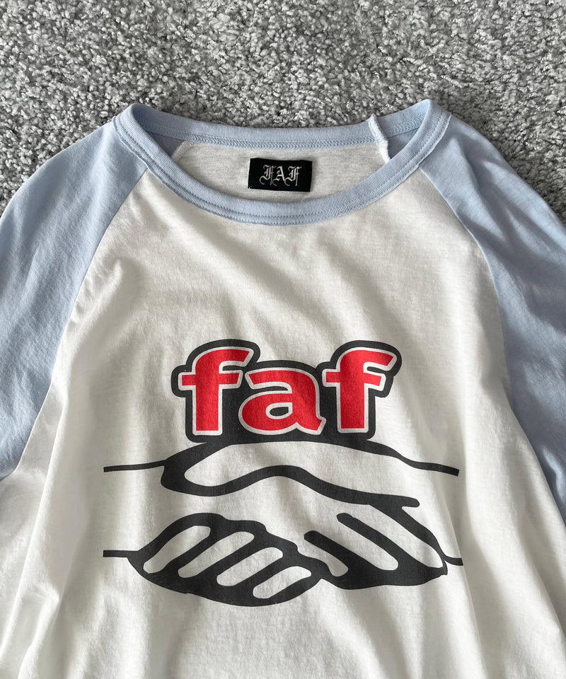FAF(FAKE AS FLOWERS) Unite graphic ls raglan "CLOUD BLUE"