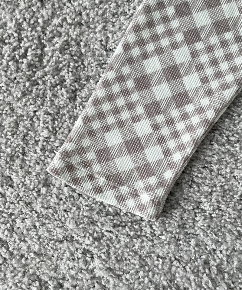 PHINGERIN Gingham l/s waffle thermal "A:SKY GREY"
