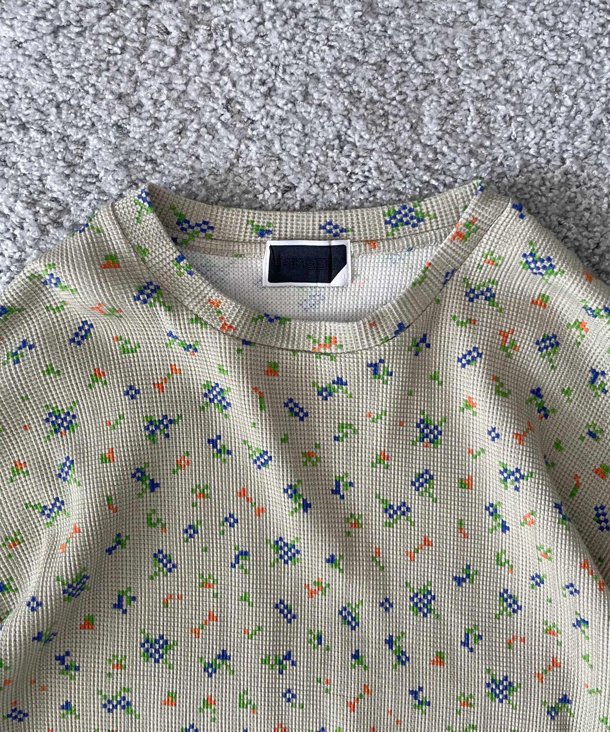 トップス PHINGERIN Flower waffle thermal \