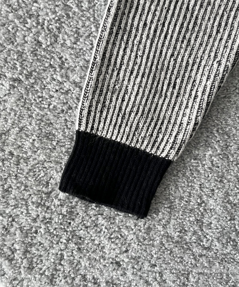 Basketcase Bleach, knit cardigan "WHITE/BLACK"