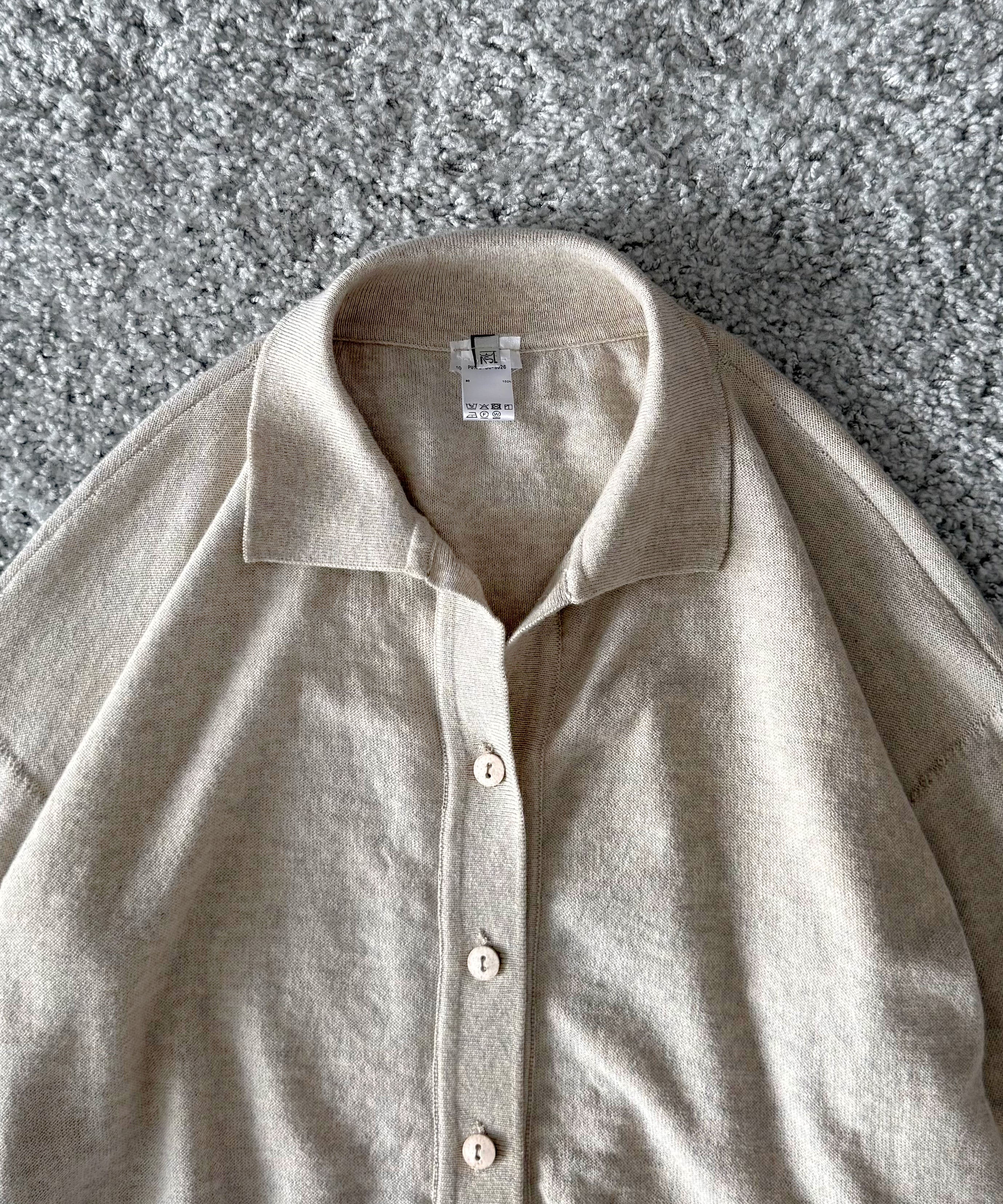 Baserange Tier polo cardigan M-L "GREYMELANG"