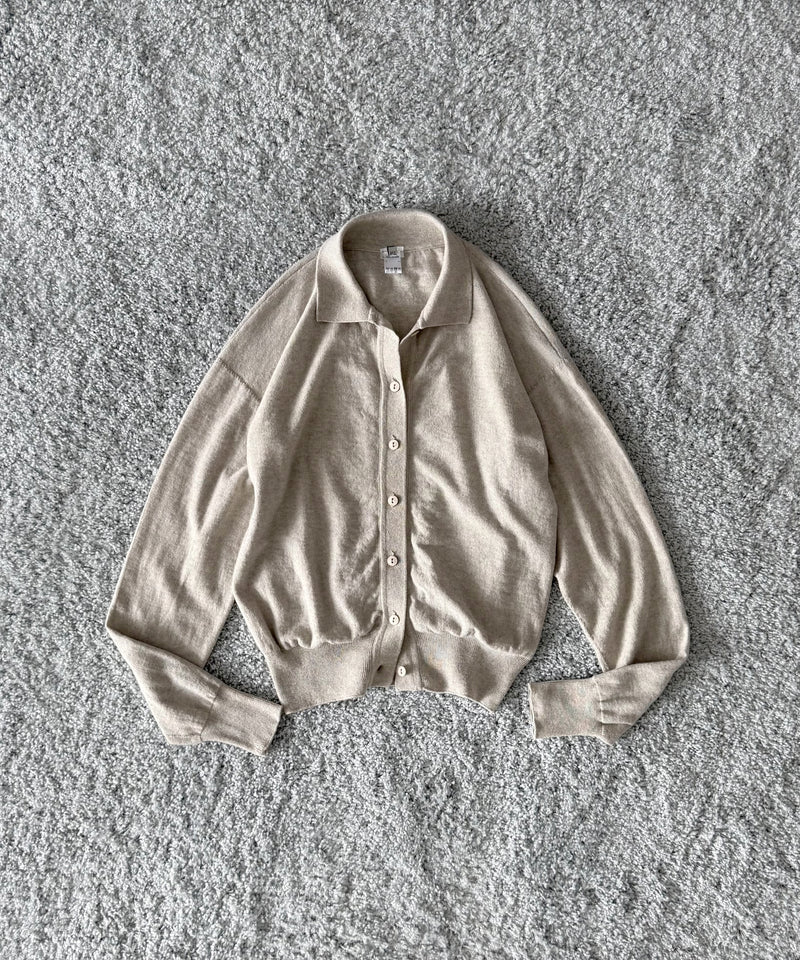 Baserange Tier polo cardigan XS-S "GREYMELANG"