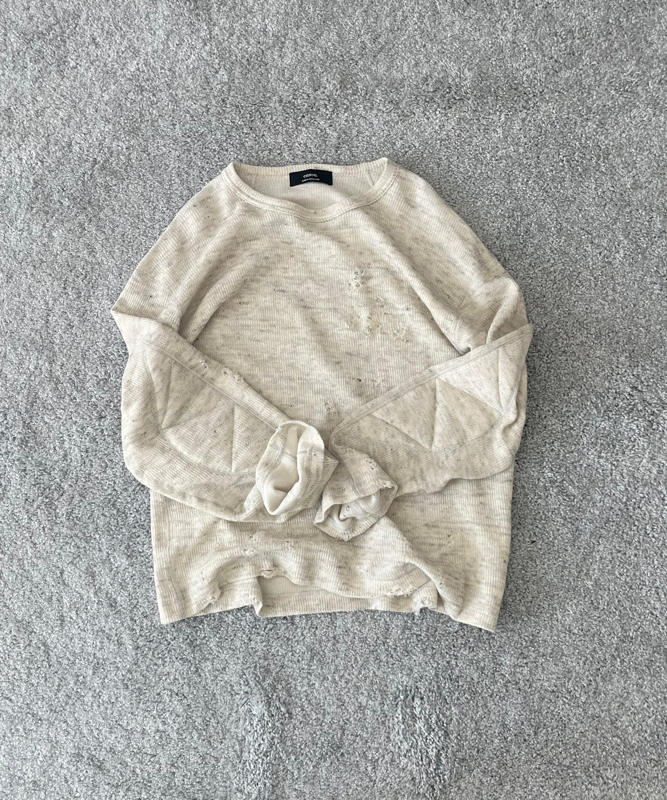 ensou. Scar tissue long sleeve tee / a. "OATMEAL"