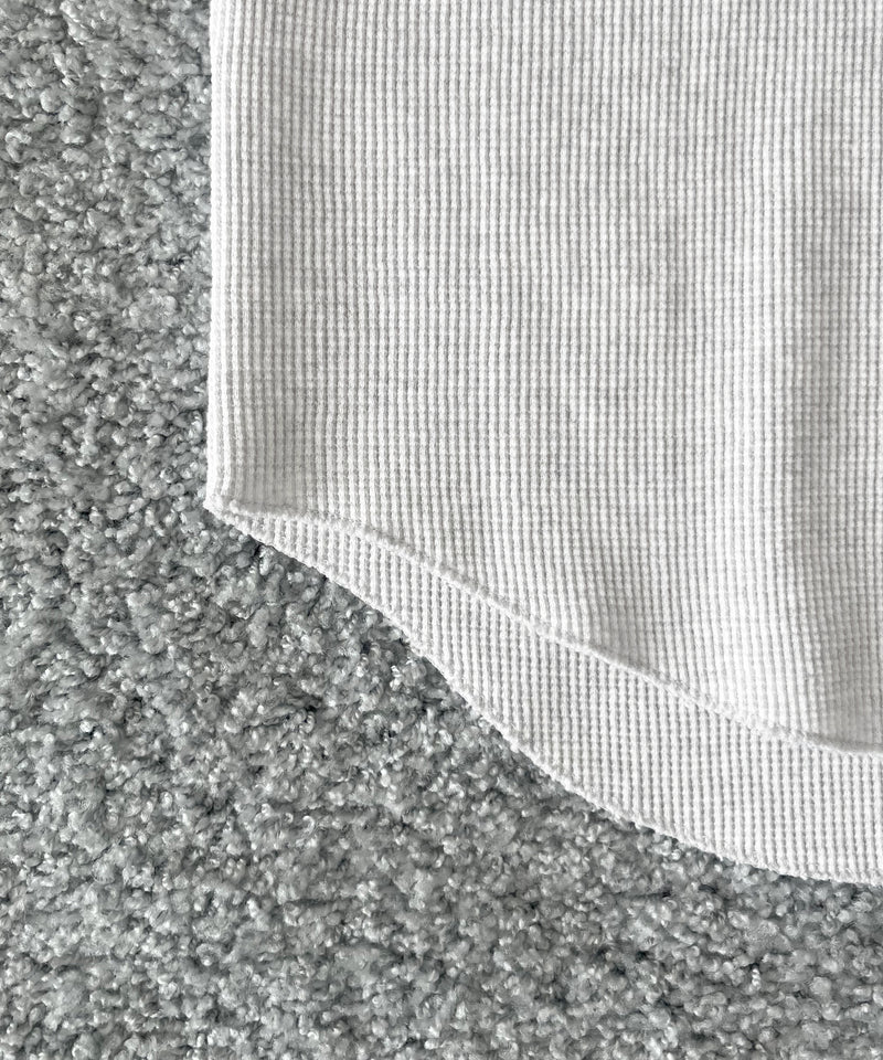 UNUSED Us2595 long-sleeve henry neck waffle t-shirt "HEATHER"