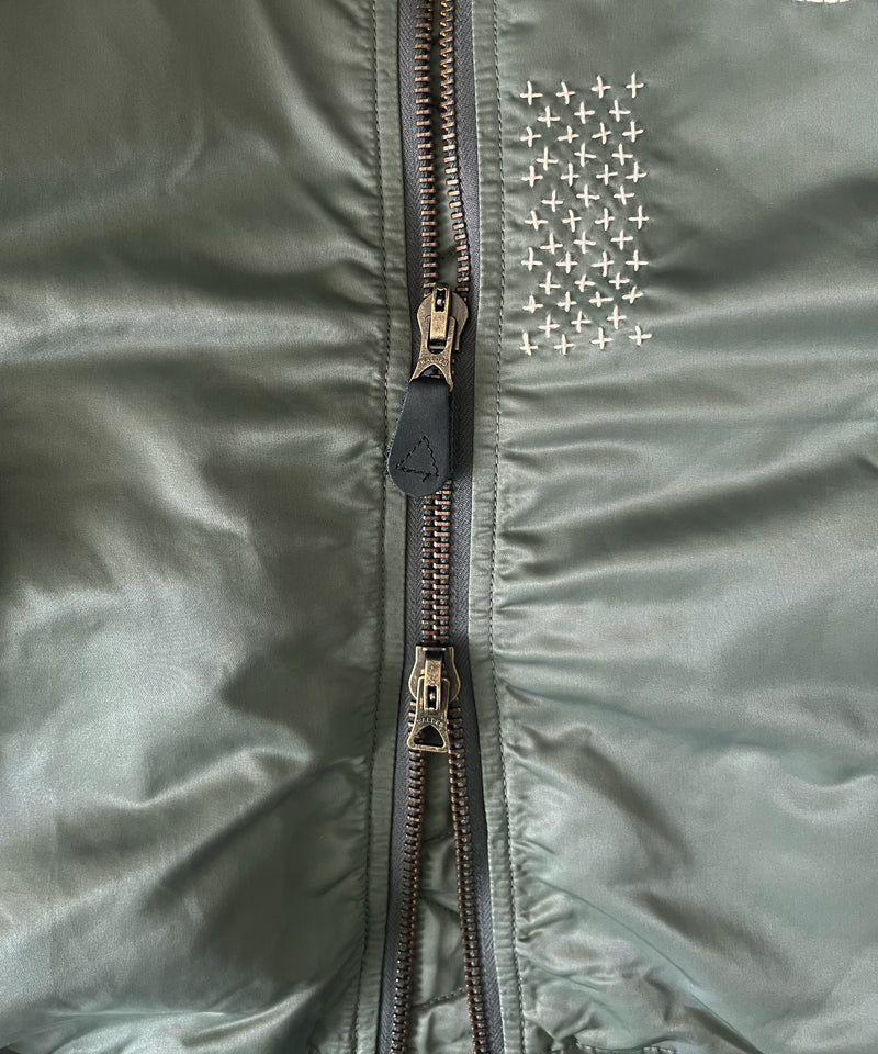 my beautiful landlet Flower stitch ma-1 "KHAKI"