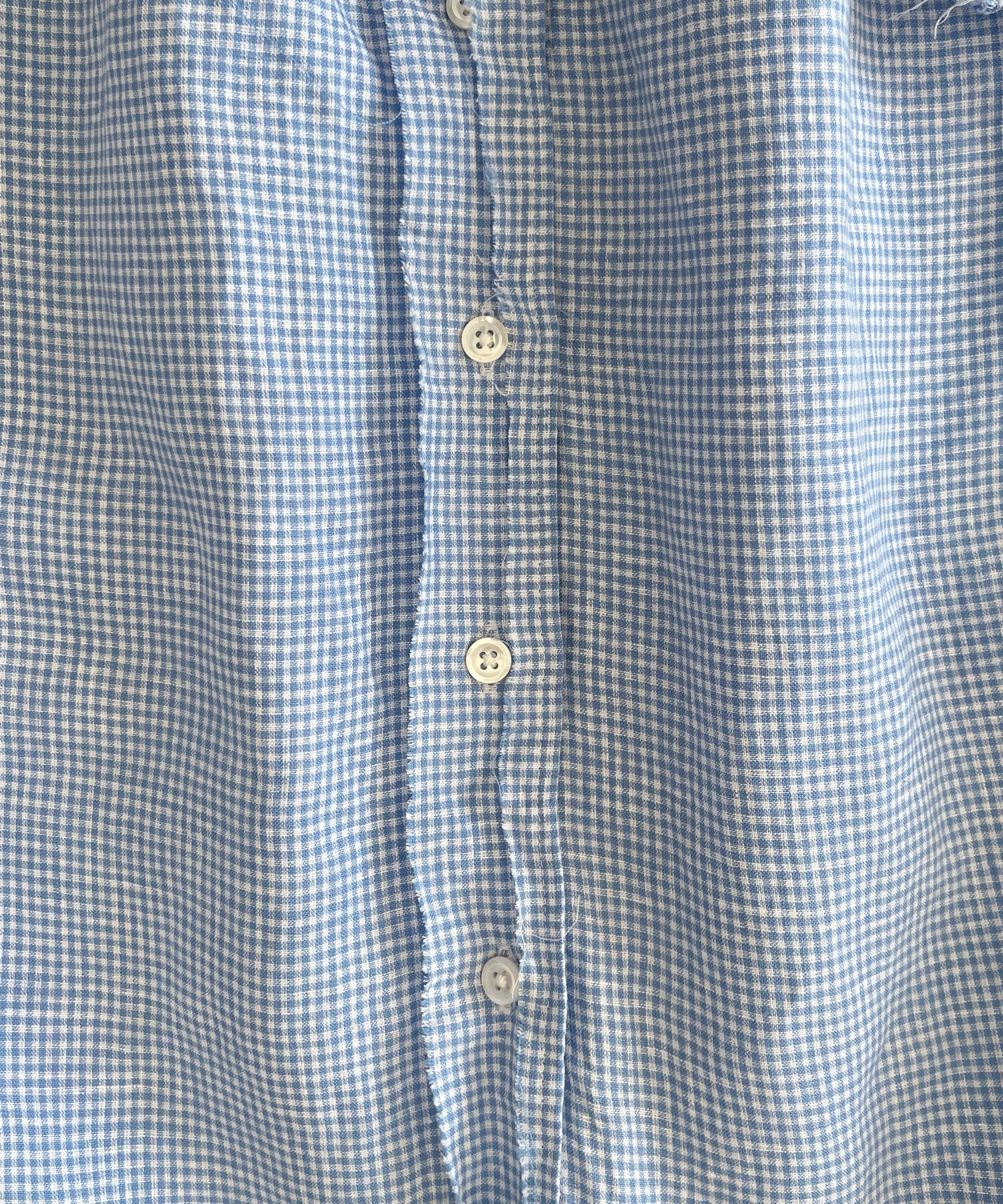 ensou.  Rough cut shirt/a "PALE BLUE GINGHAM"