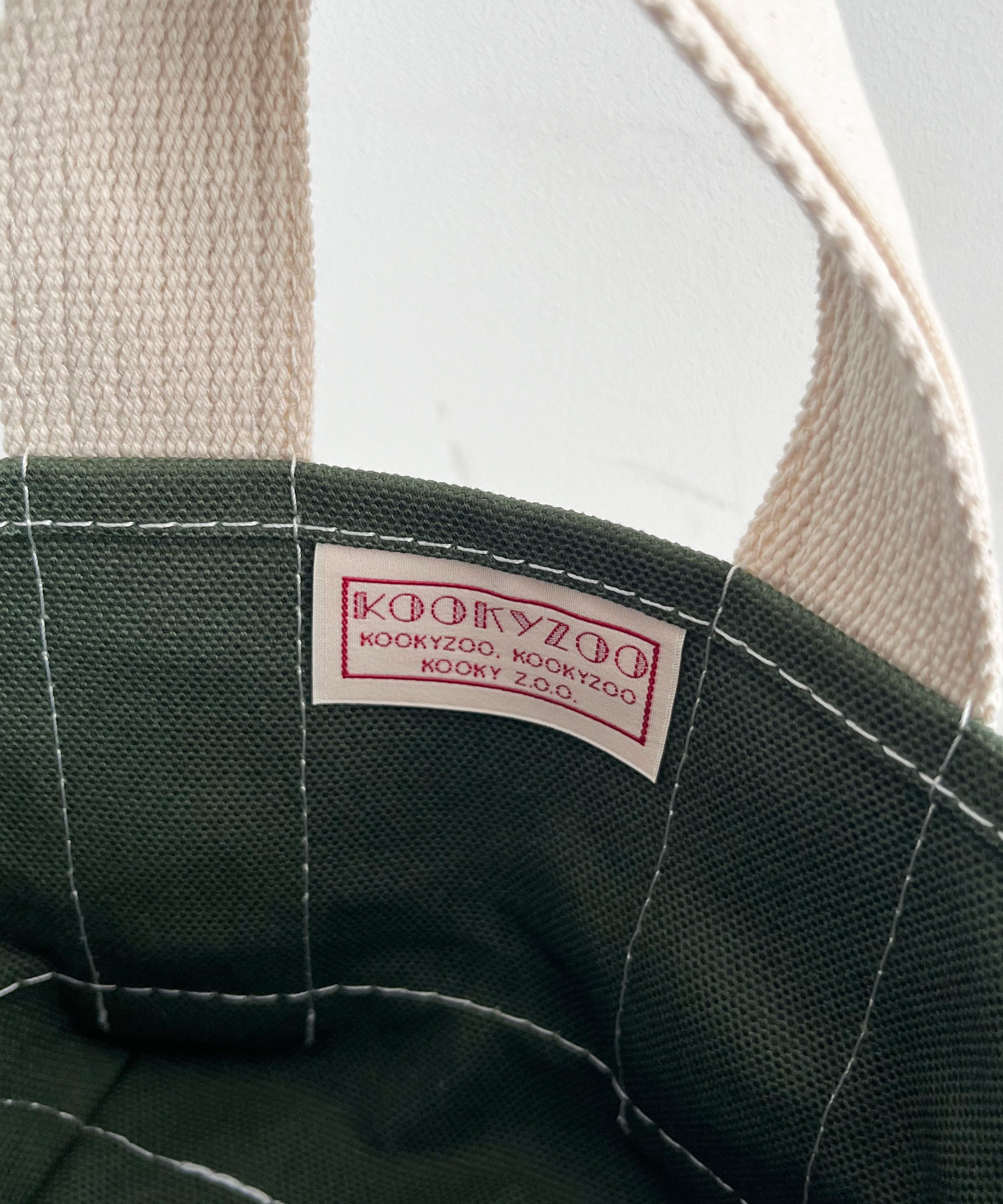 KOOKY ZOO Kooky bag "DARK GREEN×IVORY"