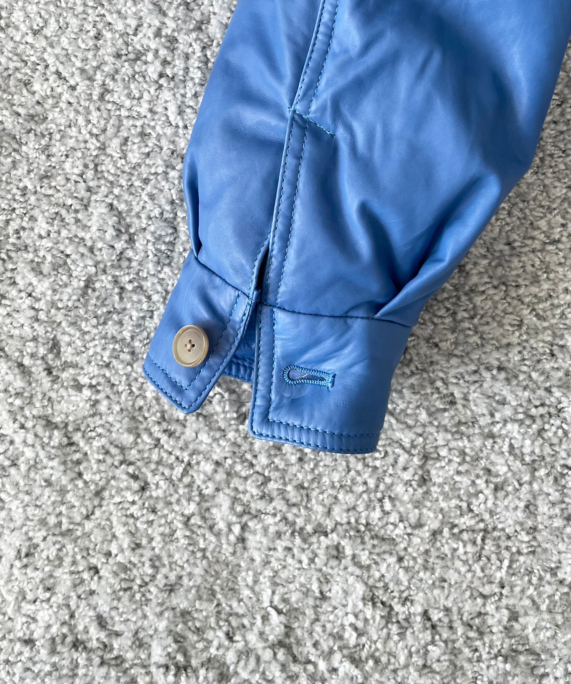 AURALEE Fine calf leather down blouson "ROYAL BLUE"