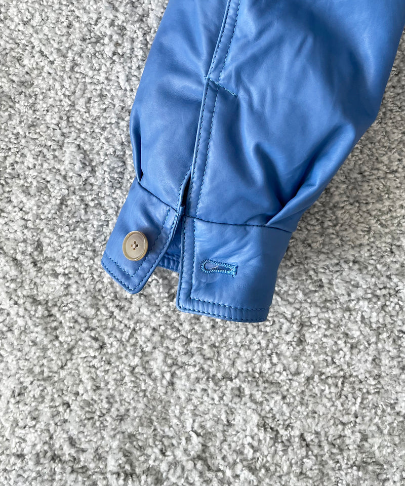AURALEE Fine calf leather down blouson "ROYAL BLUE"