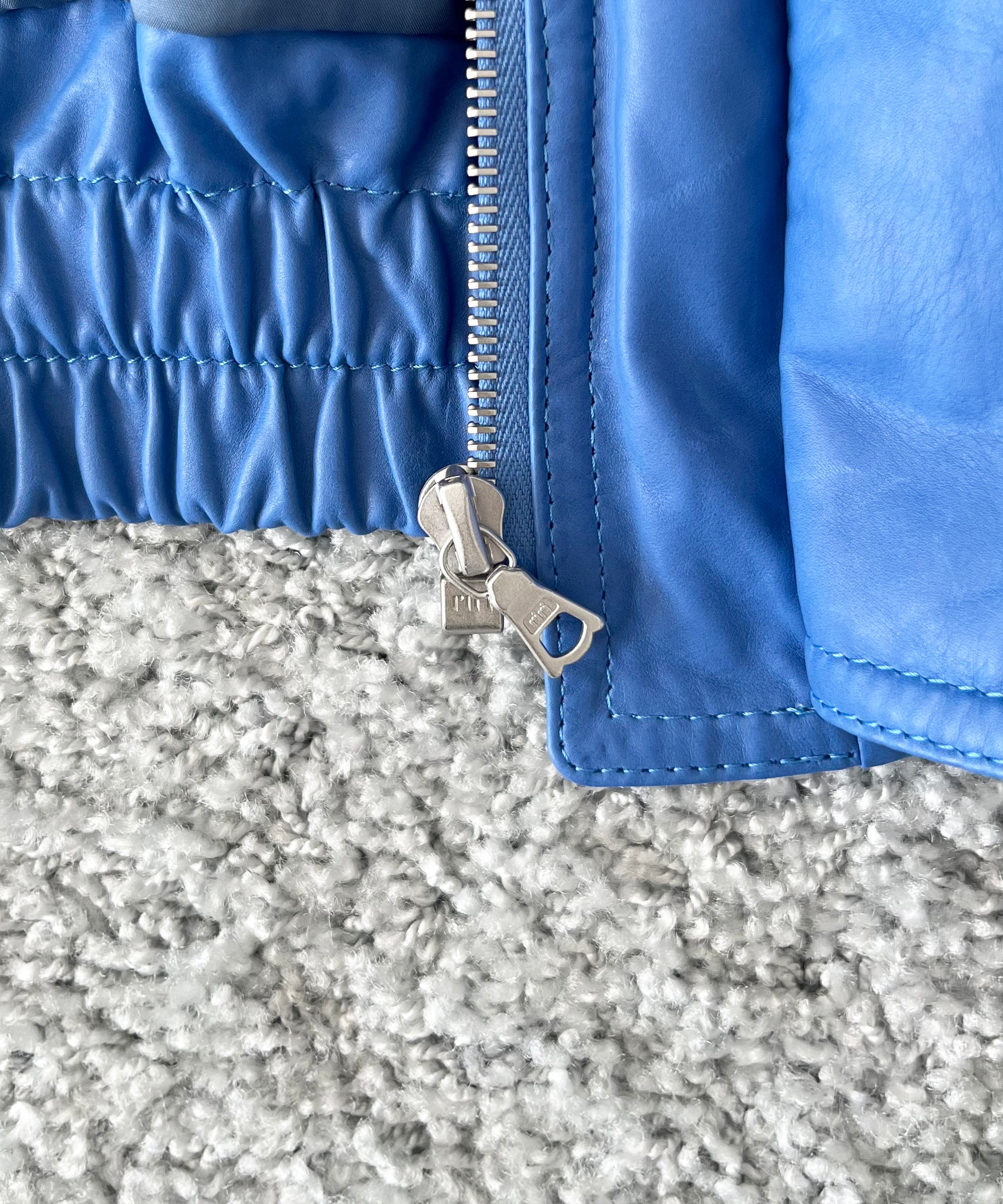 AURALEE Fine calf leather down blouson "ROYAL BLUE"