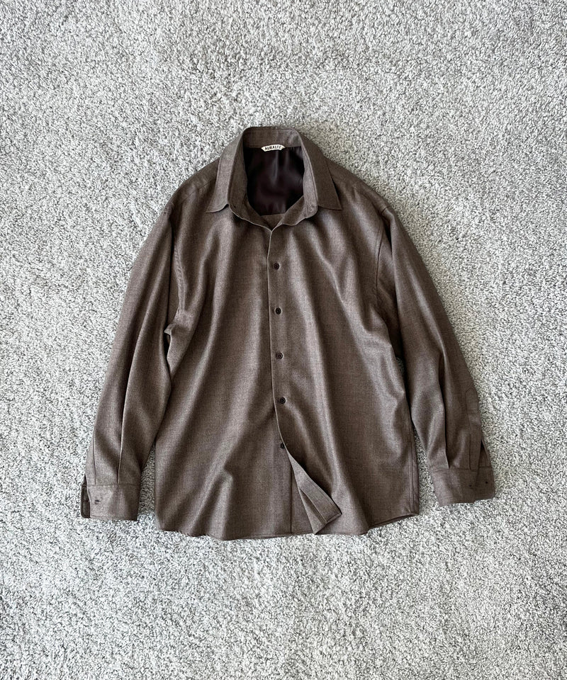 AURALEE Super light wool shirt "TOP CHARCOAL"